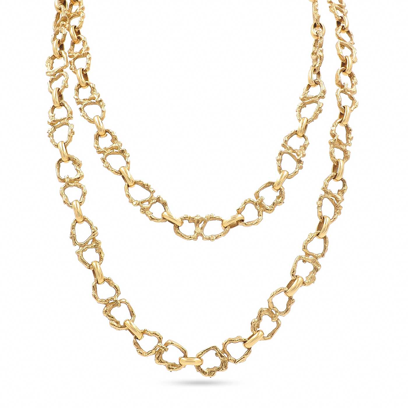 Vintage‎ Brutalist Chain Belt Necklace Convertible Statement Piece 40\