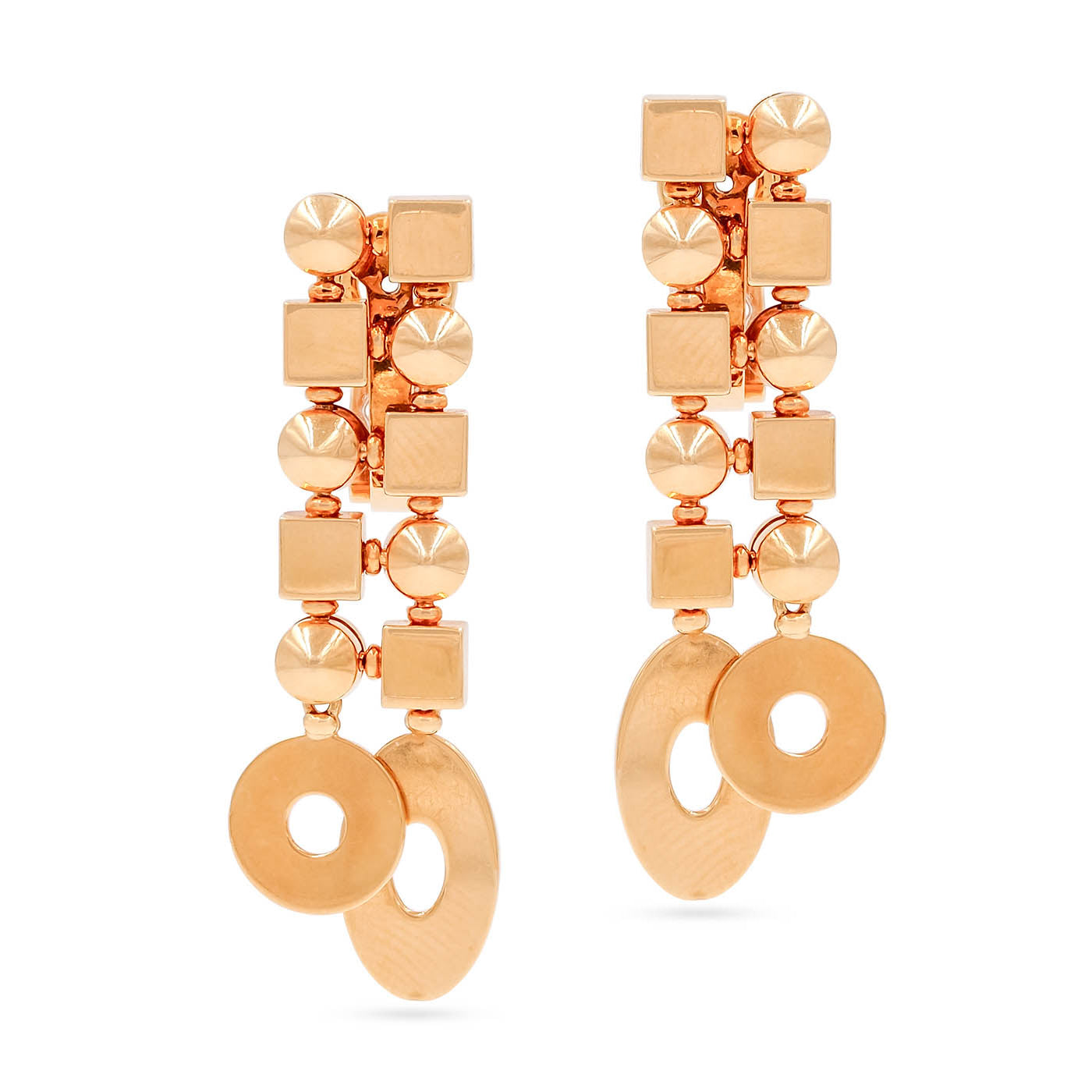 Vintage 'Lucia' Geometric Drop Earrings By Bulgari
