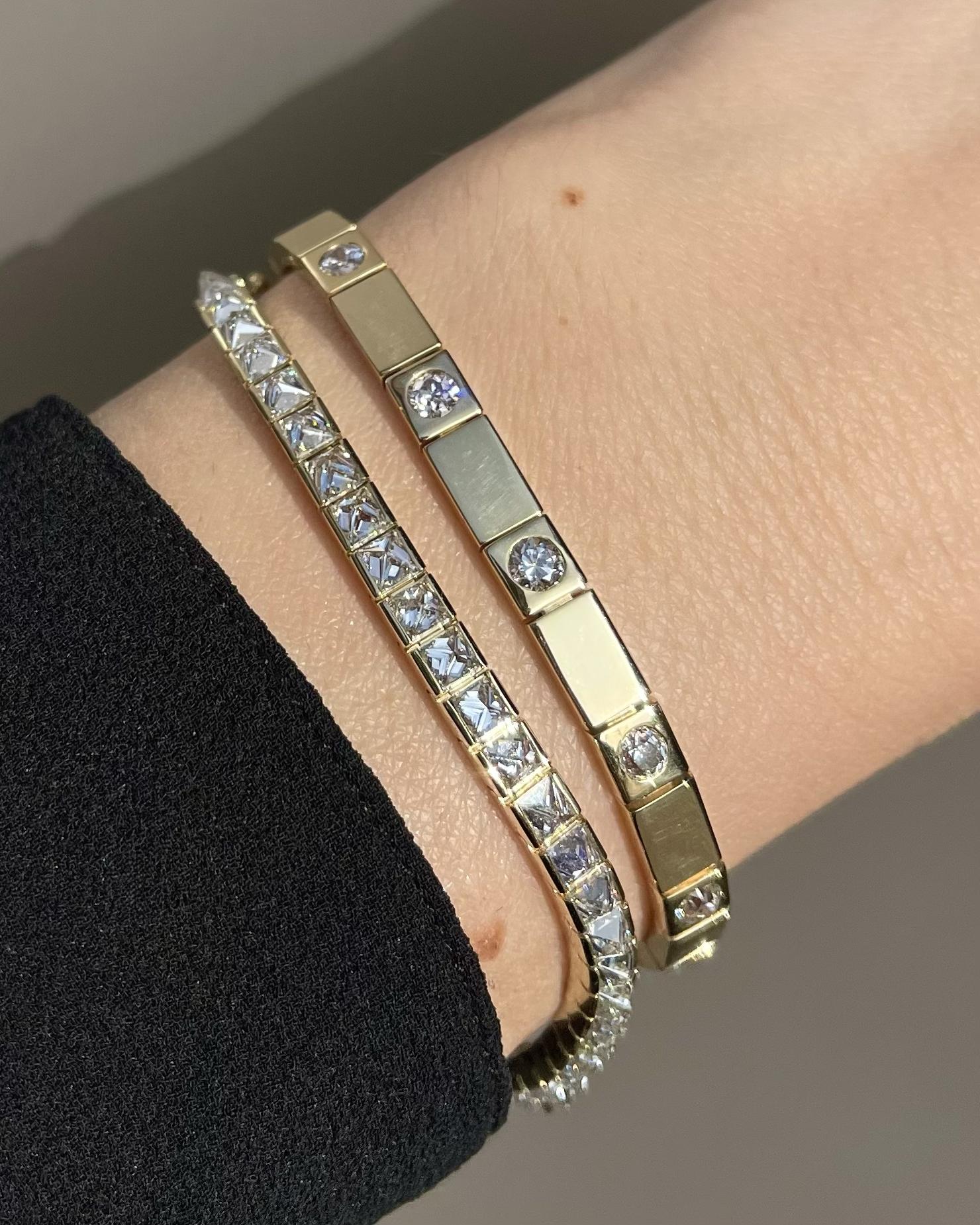 10.00 Ctw. Pyramidal-Shaped Diamond Line Bracelet from Bespoke by Platt