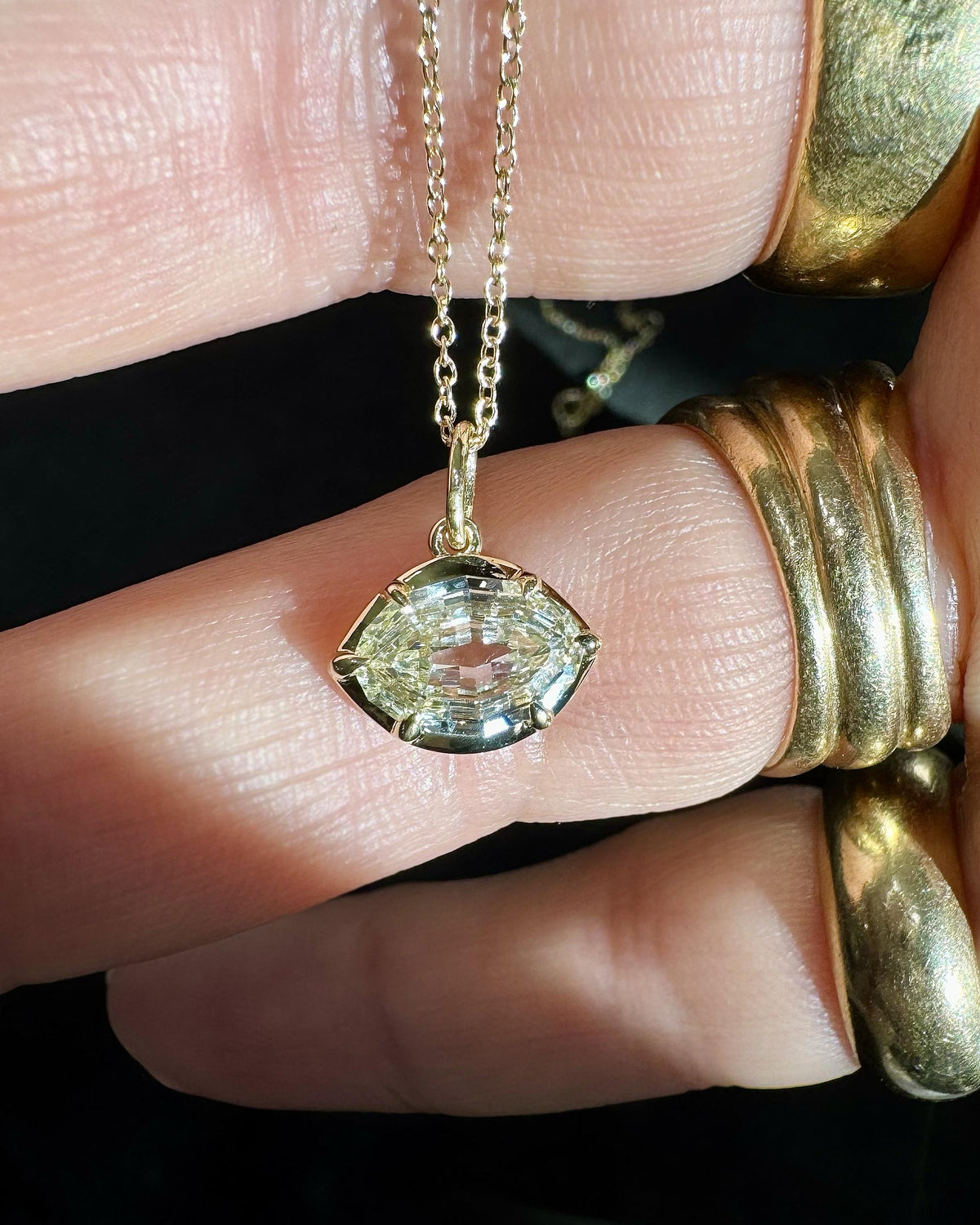 1.45 Ct. Oval Step Cut Diamond Pendant Necklace from Bespoke by Platt