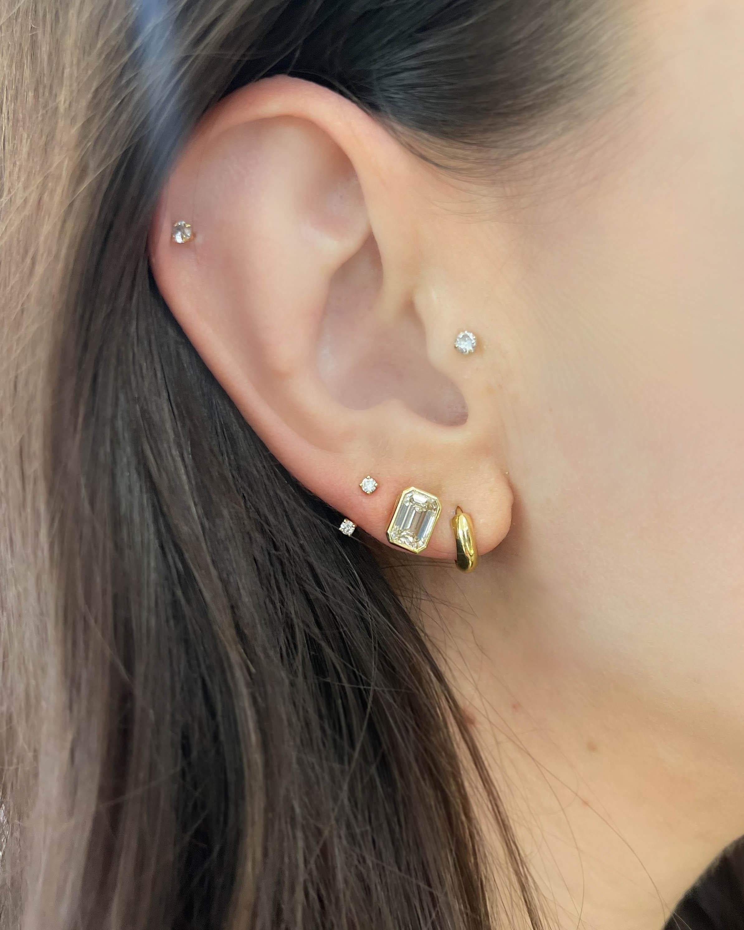 3.00 Ctw. Emerald Cut Diamond Stud Earrings from Bespoke by Platt