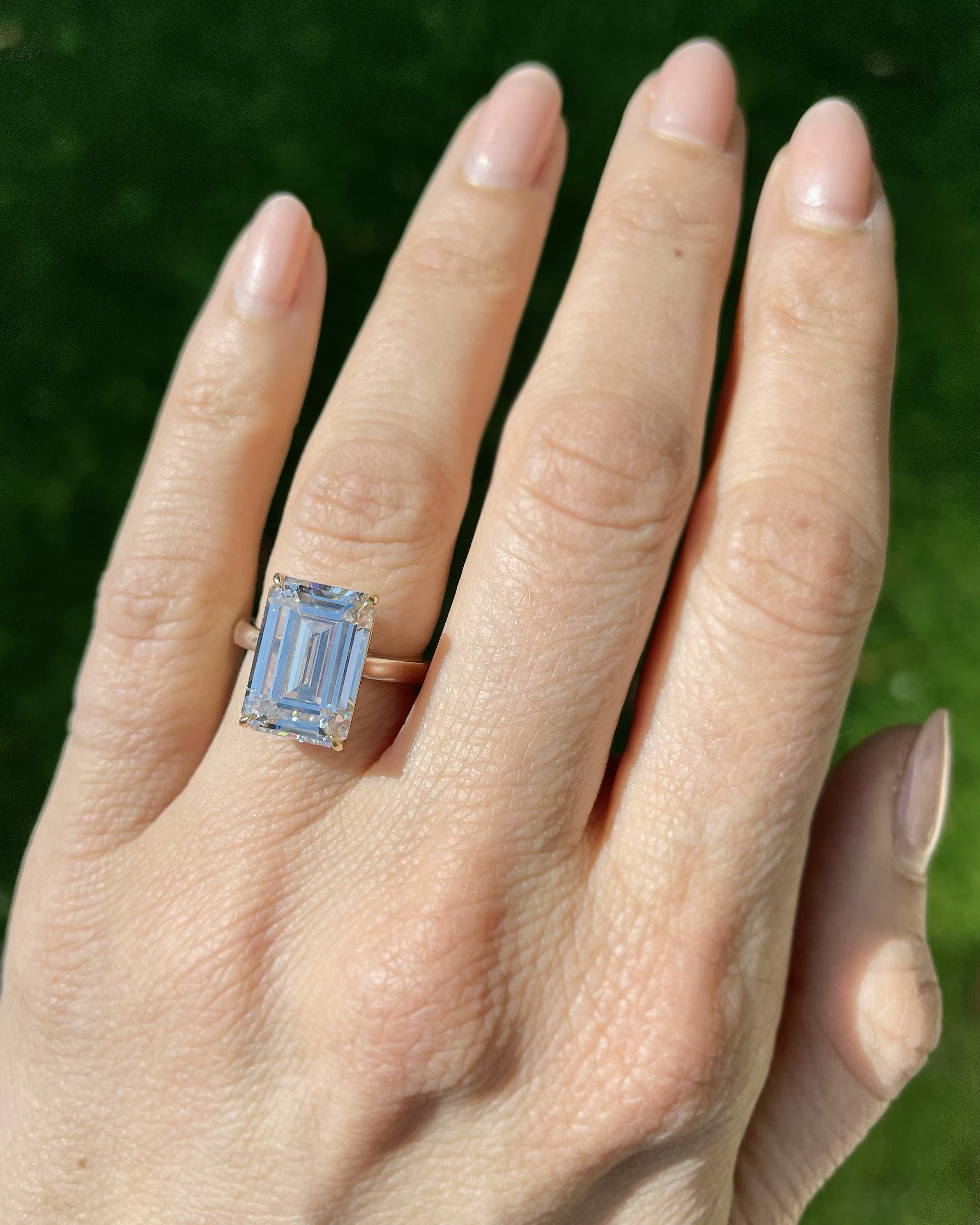 8.45 Ct. Emerald Cut Diamond Solitaire Engagement Ring from Bespoke by Platt