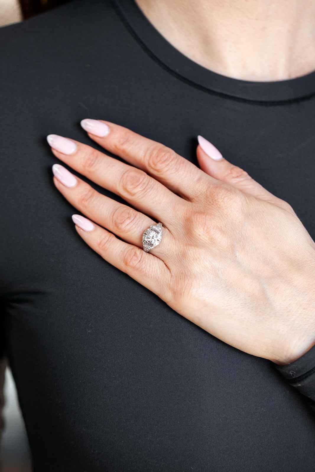 Art Deco 1.16 Carat Old European Cut Diamond Engagement Ring