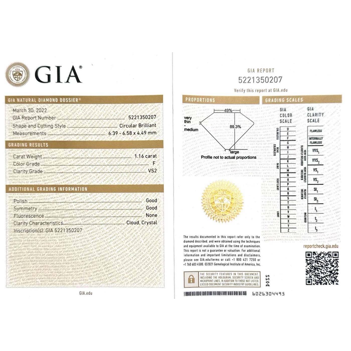 Art Deco 1.16 Carat Old European Cut Diamond Engagement Ring