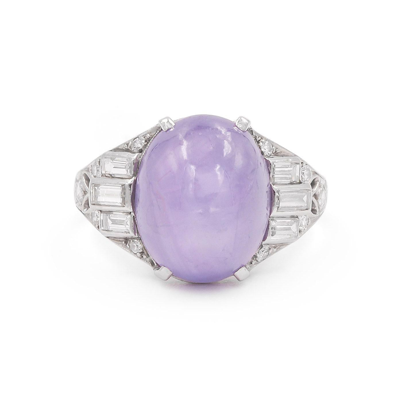 Art Deco 12.50 Ct. Violet Star Sapphire & Diamond Ring from Birks Ryrie