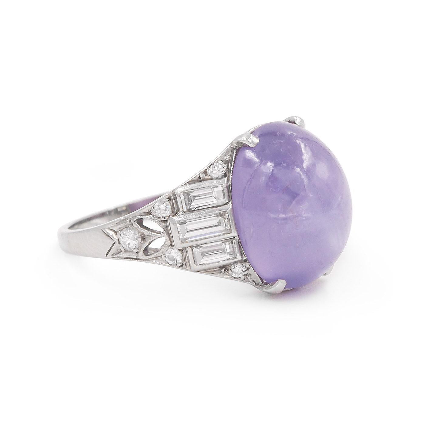Art Deco 12.50 Ct. Violet Star Sapphire & Diamond Ring from Birks Ryrie