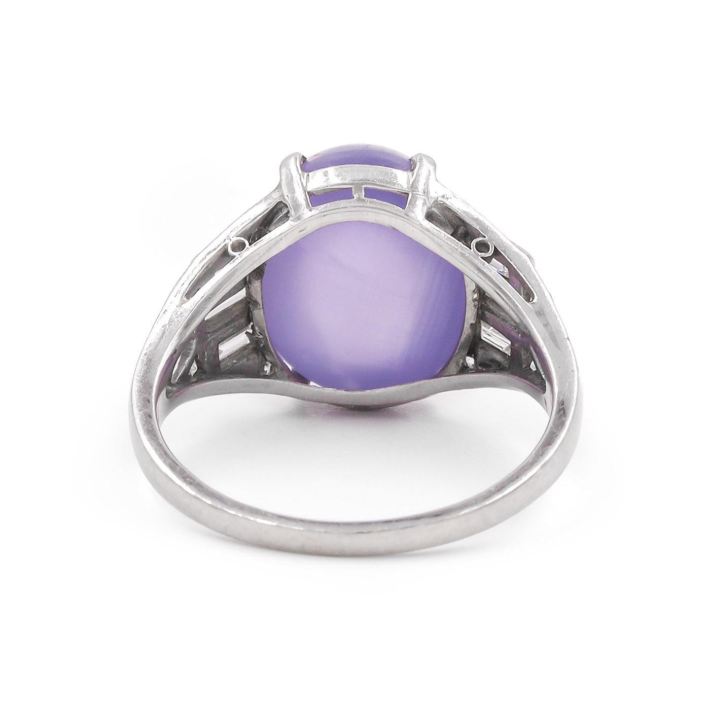 Art Deco 12.50 Ct. Violet Star Sapphire & Diamond Ring from Birks Ryrie