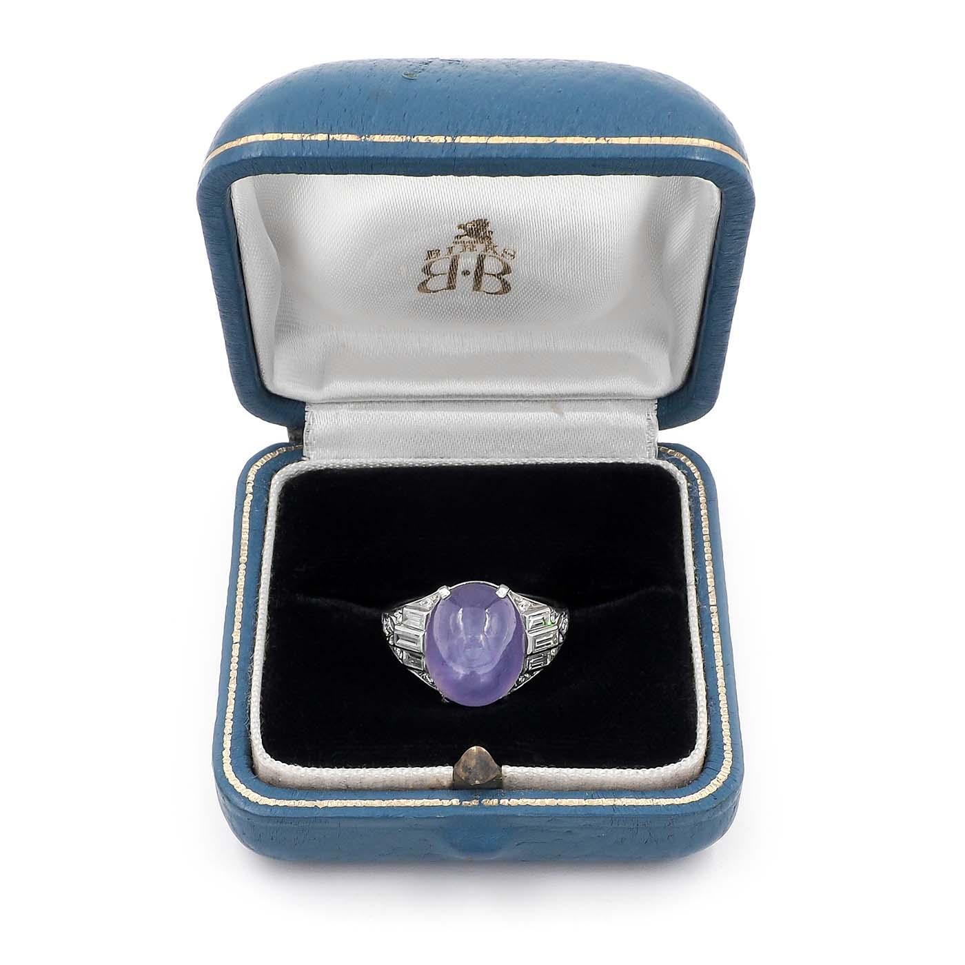 Art Deco 12.50 Ct. Violet Star Sapphire & Diamond Ring from Birks Ryrie