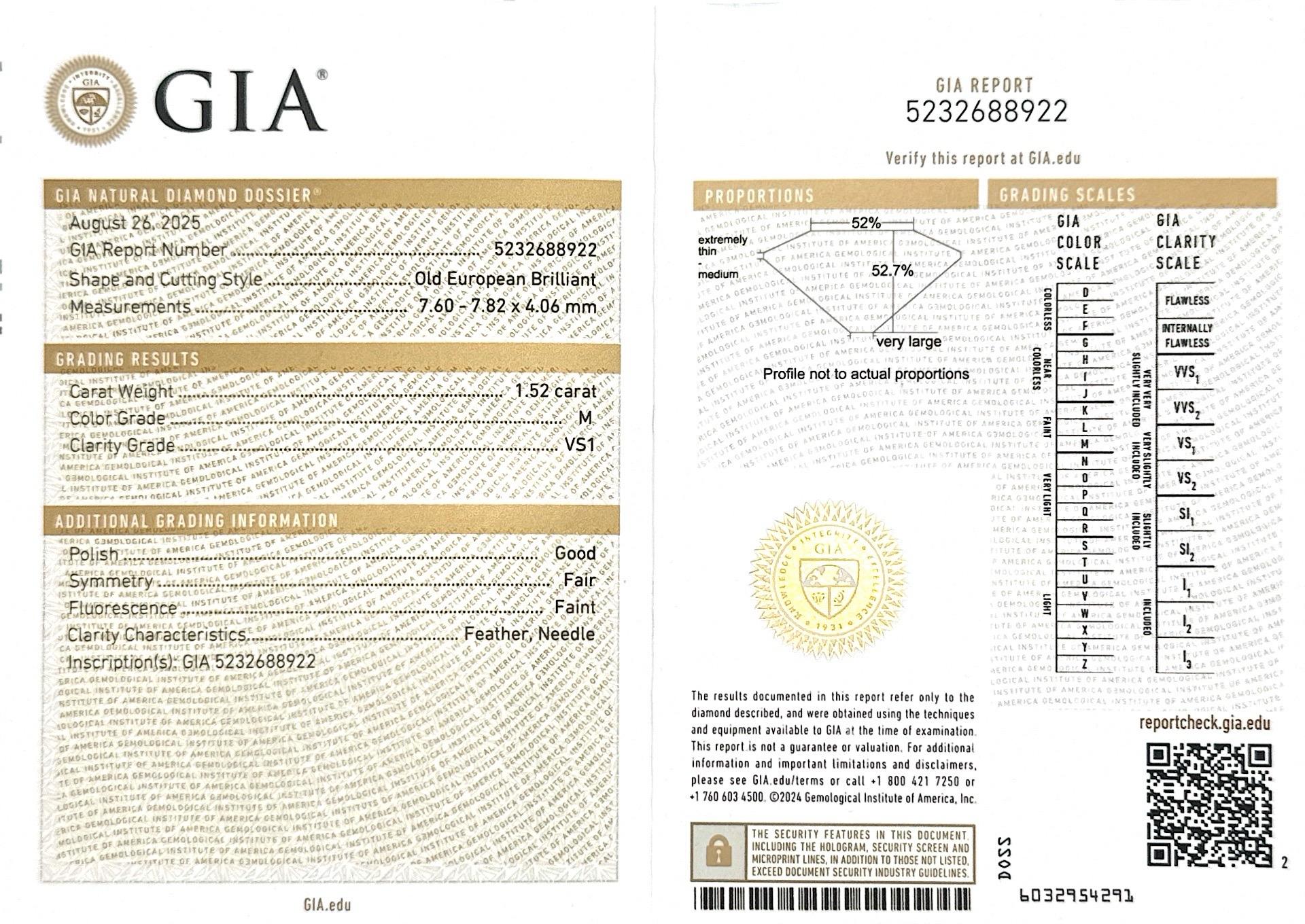 Edwardian 1.52 Ct. Old European Cut Diamond 'Butterfly-Motif' Engagement Ring