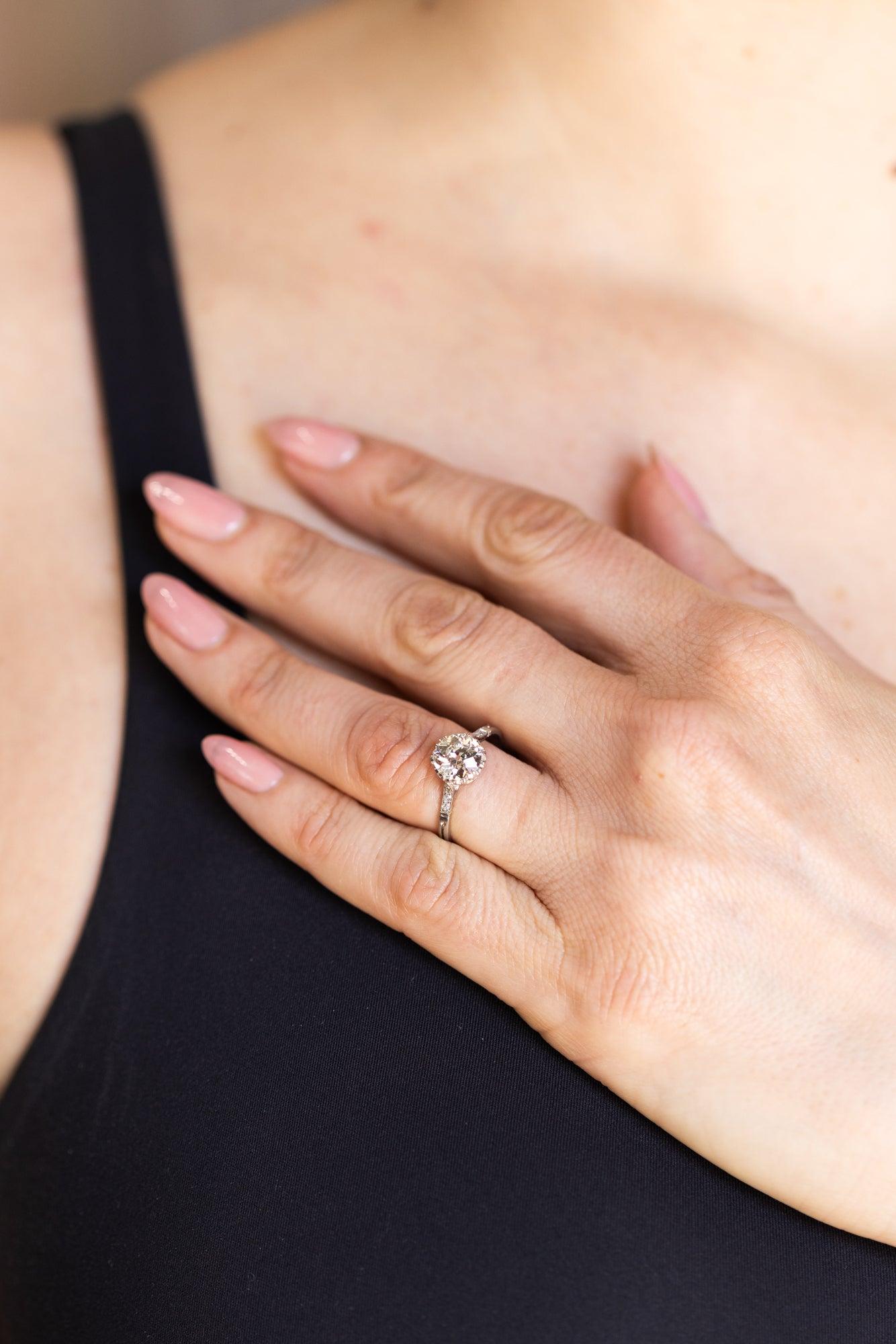 Edwardian 1.50 Ct. Old European Cut Diamond Engagement Ring