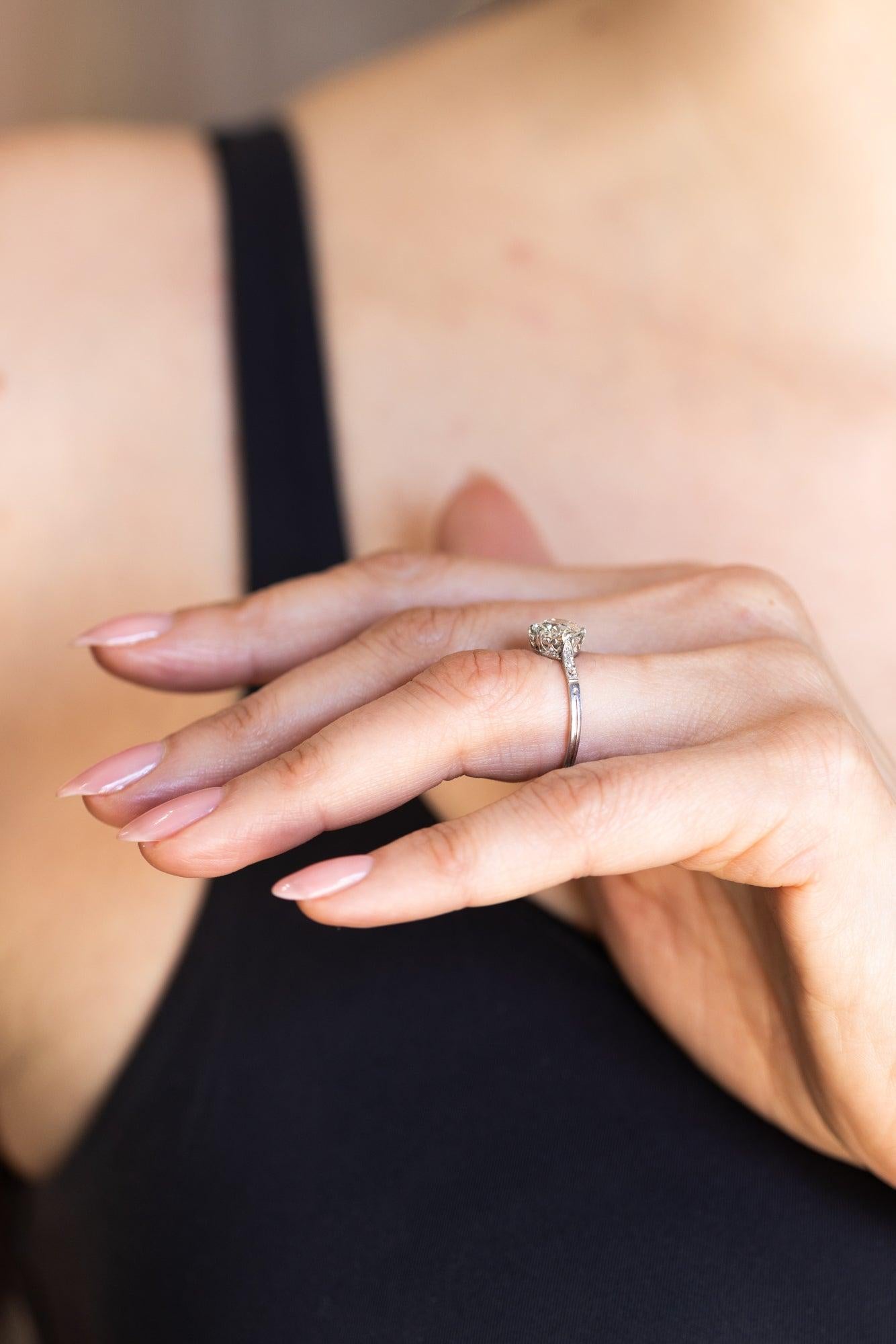 Edwardian 1.50 Ct. Old European Cut Diamond Engagement Ring