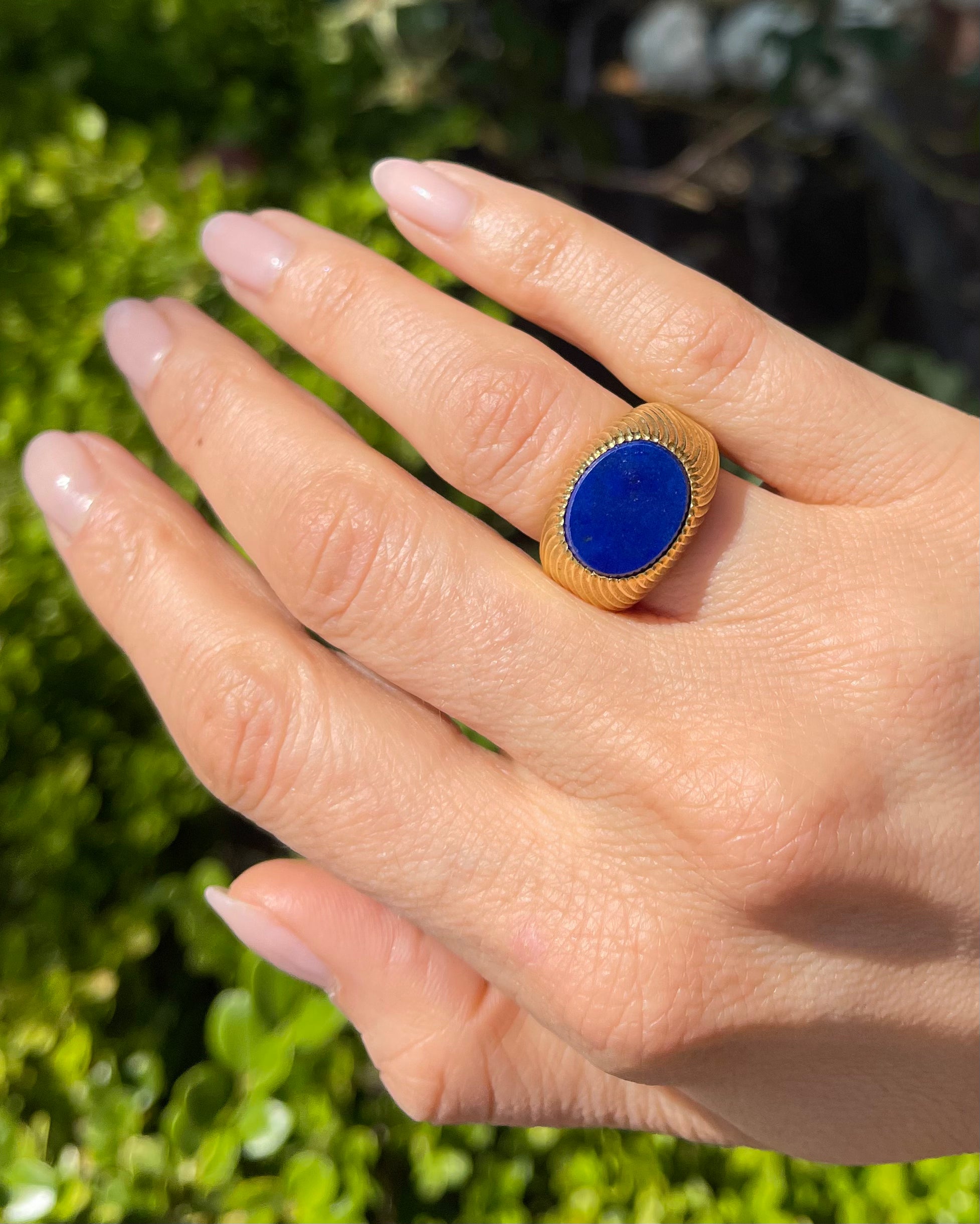 Vintage Lapis Lazuli Signet Ring from Schlumberger for Tiffany