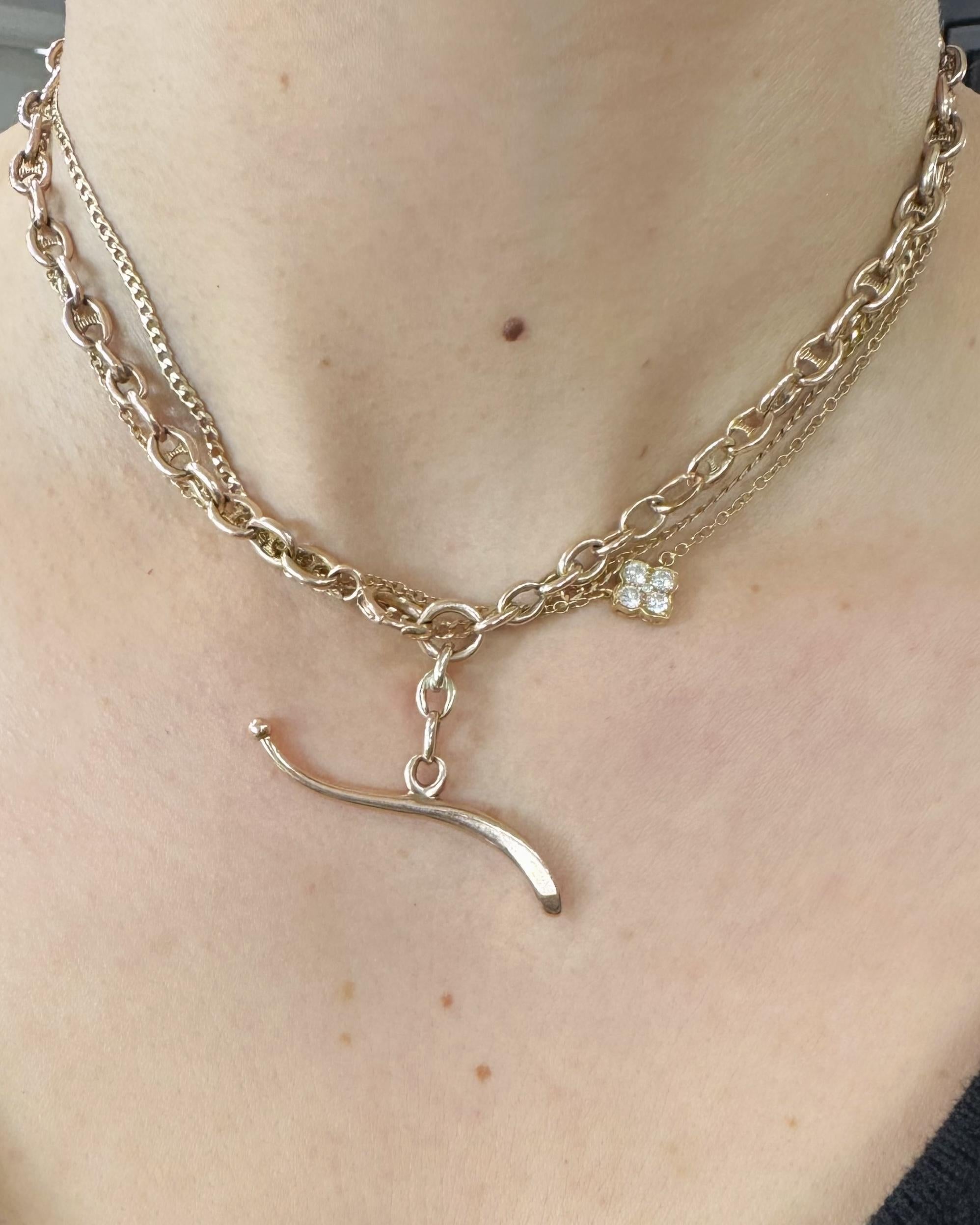 Victorian Mariner Link Gold Chain with T-Bar