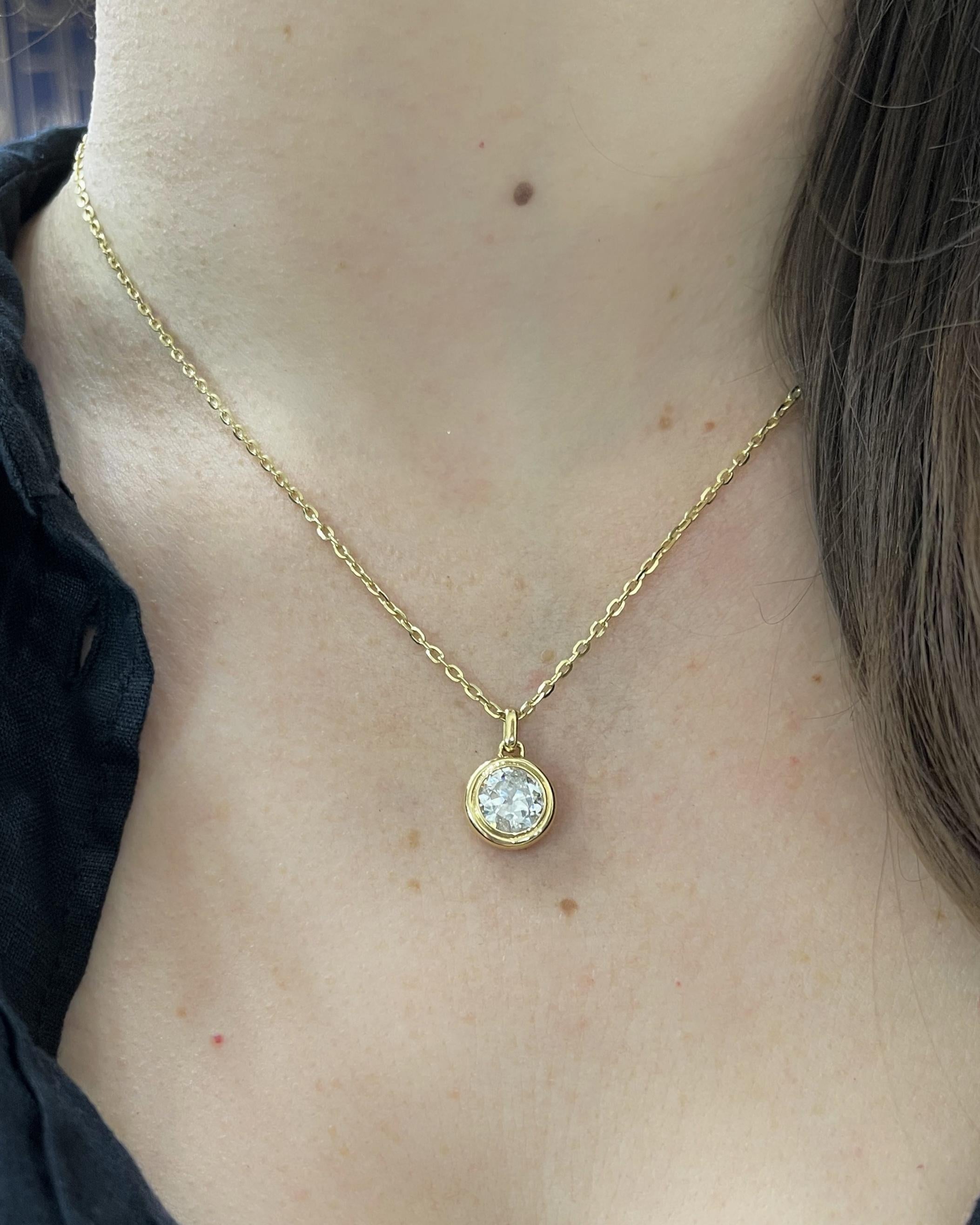 Transitional Cut Diamond Double-Bezel Pendant Necklace from Bespoke by Platt