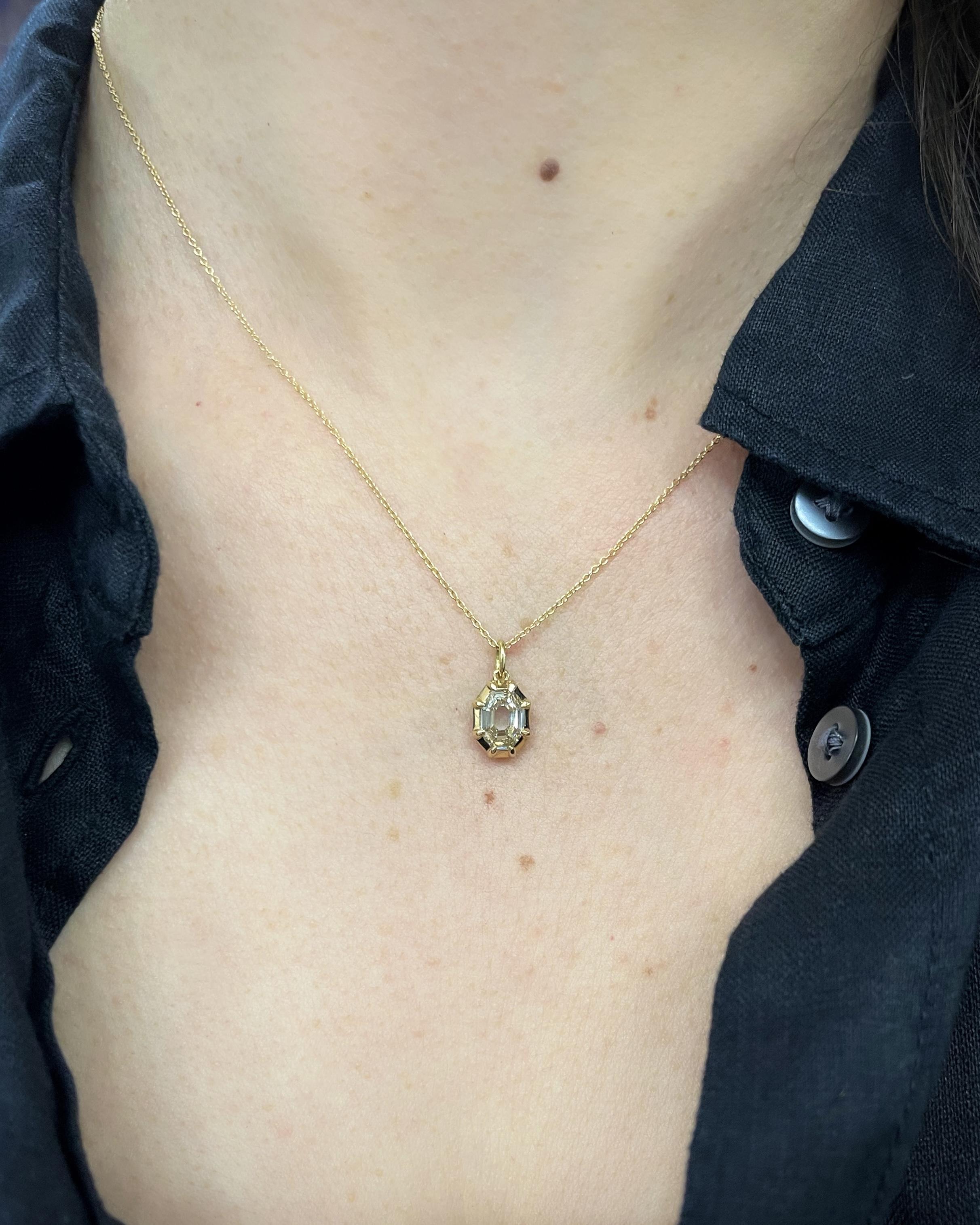 1.19 Ct. Octagonal Step Cut Diamond Pendant Necklace from Bespoke by Platt