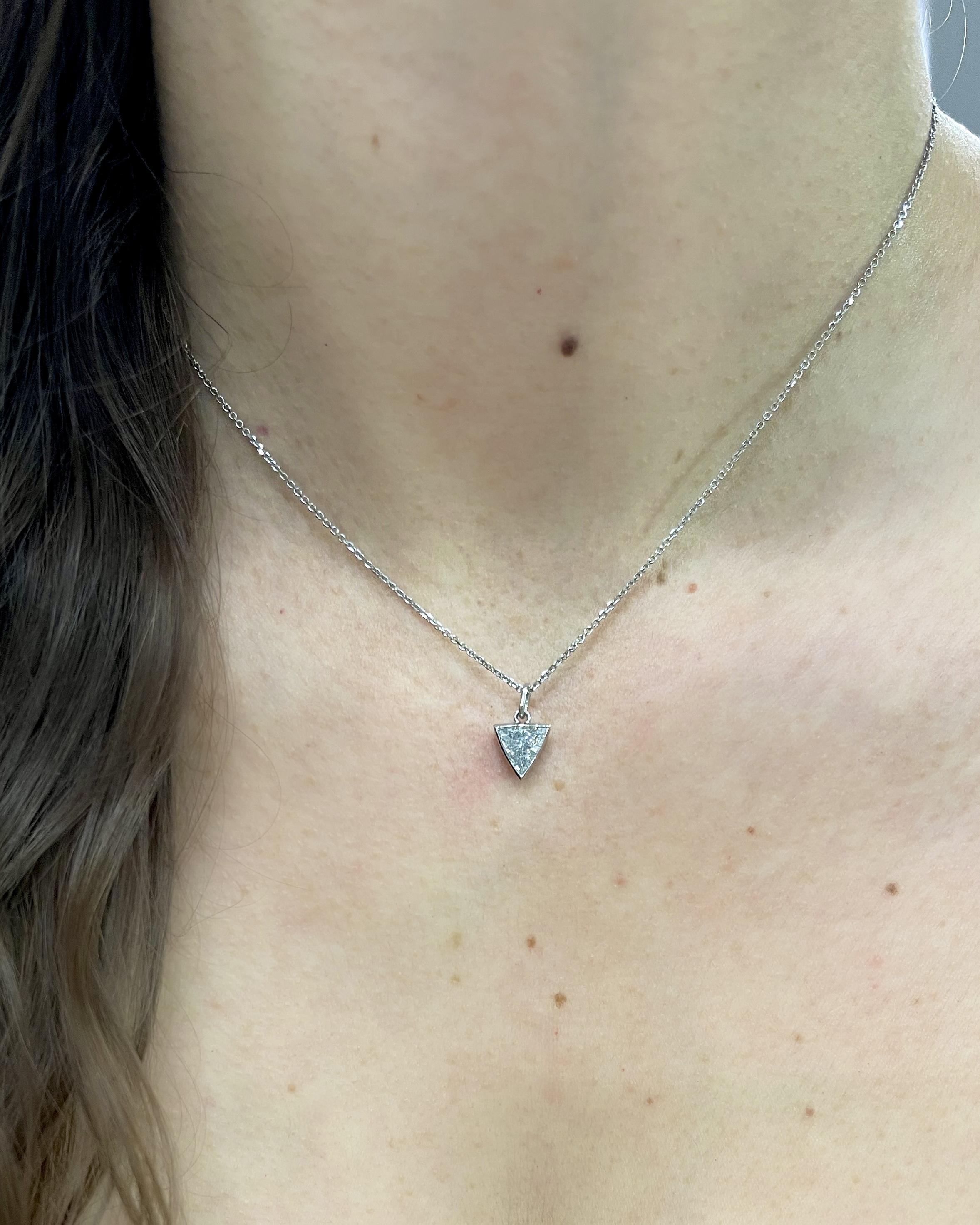 1.01 Ct. Trillion Cut Diamond Pendant Necklace from Bespoke by Platt