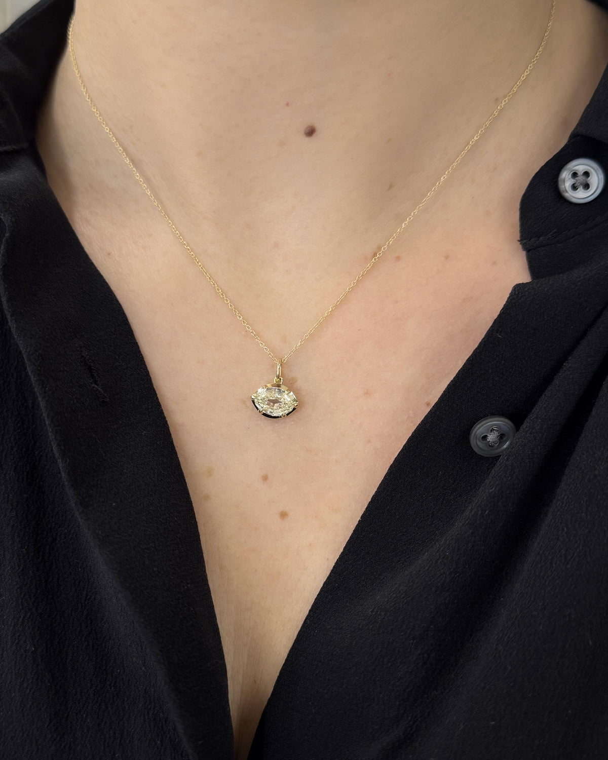 1.45 Ct. Oval Step Cut Diamond Pendant Necklace from Bespoke by Platt