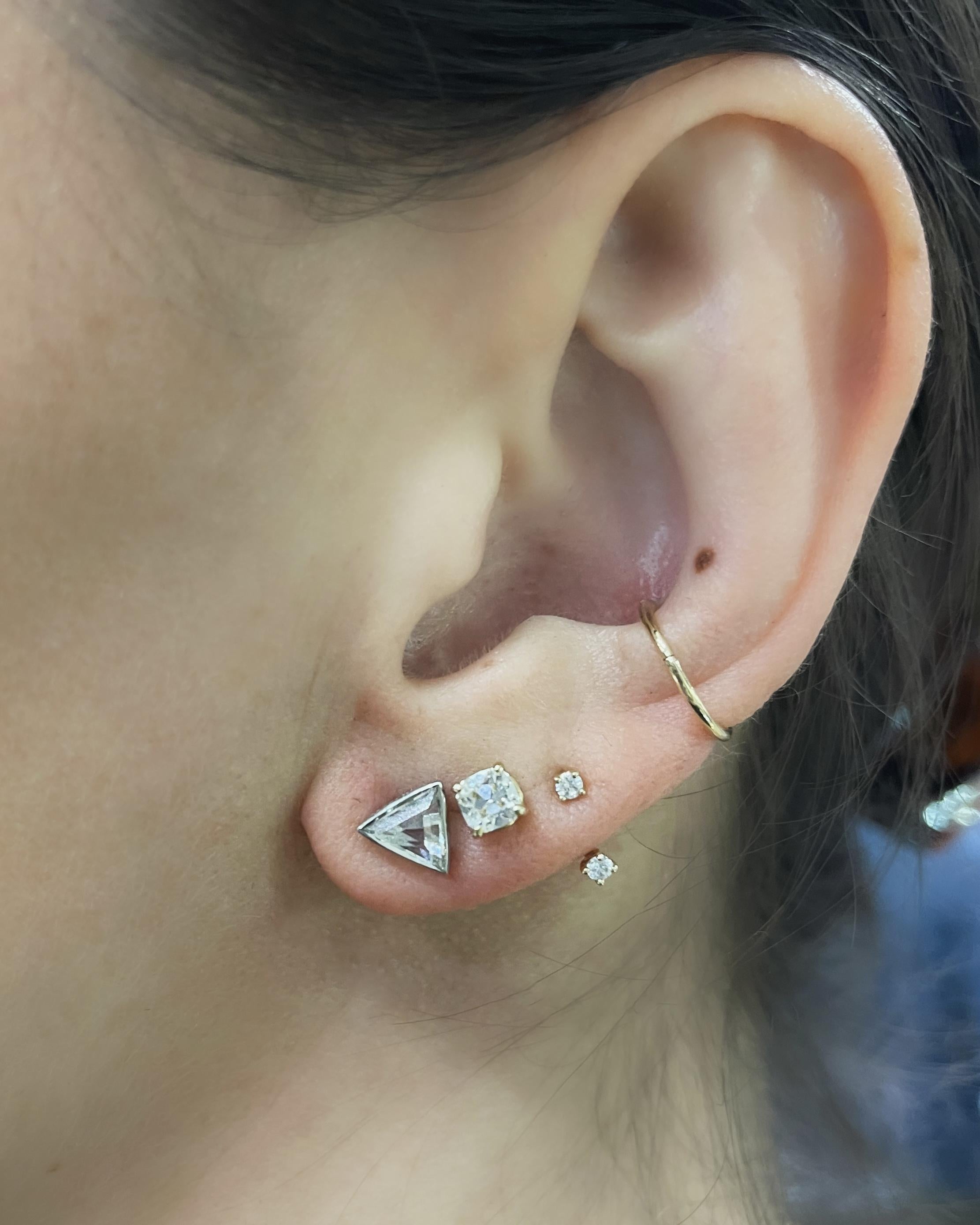 1.12 Ctw. Triangular Step-Cut Diamond Stud Earrings from Bespoke by Platt