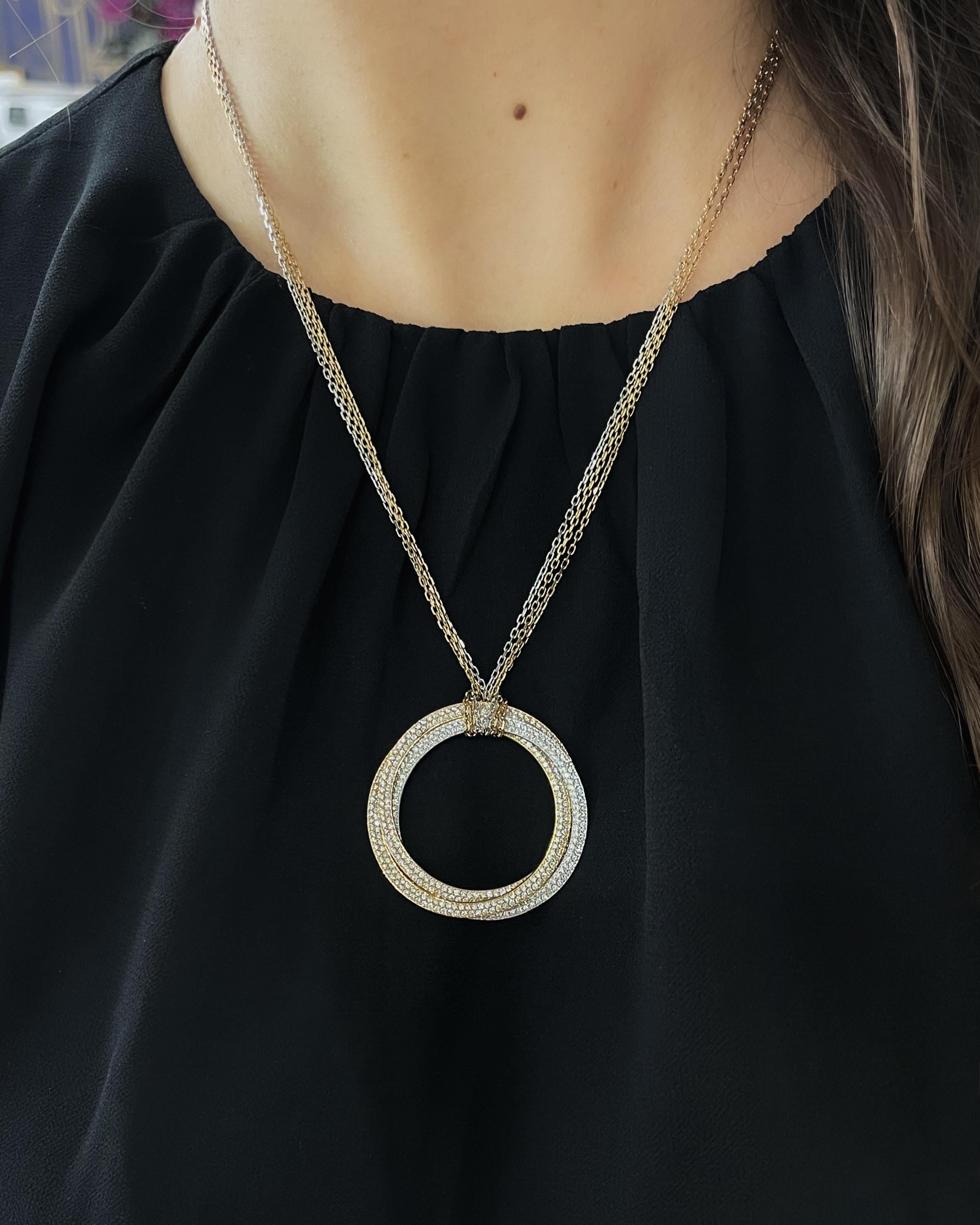 2.60 Ctw. Diamond 'Trinity' Tri-Color Gold Pendant Necklace by Cartier