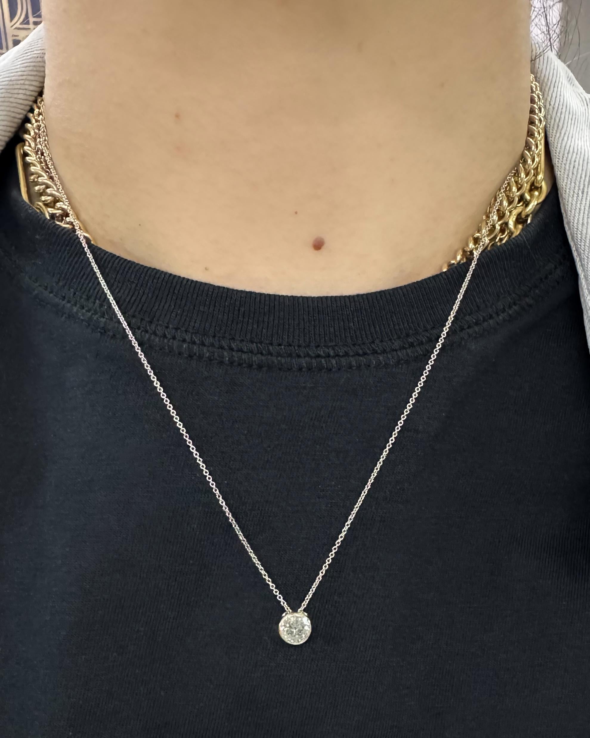 0.73 Ct. Old European Cut Diamond Solitaire Necklace