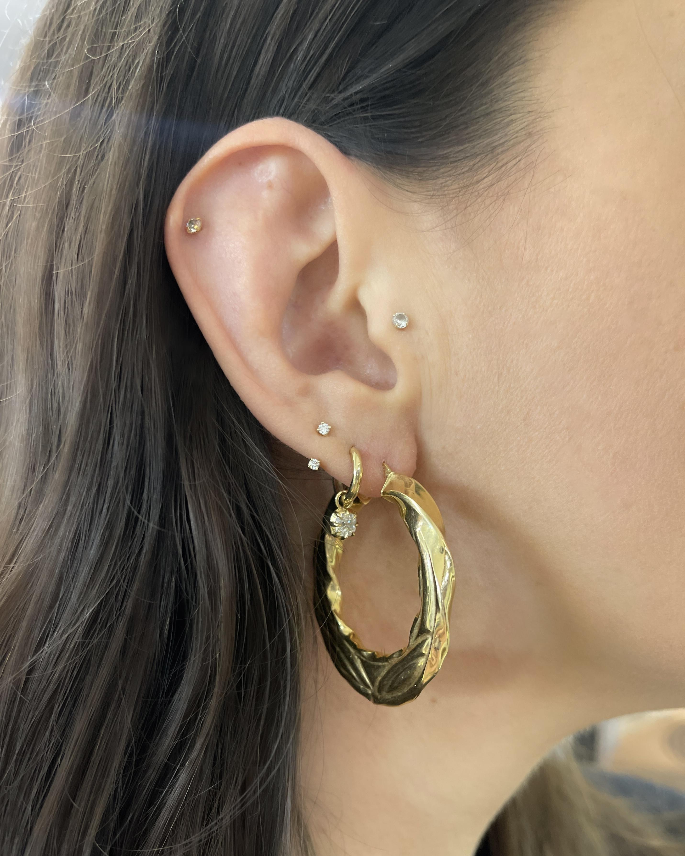 Vintage Textured Hoop Earrings
