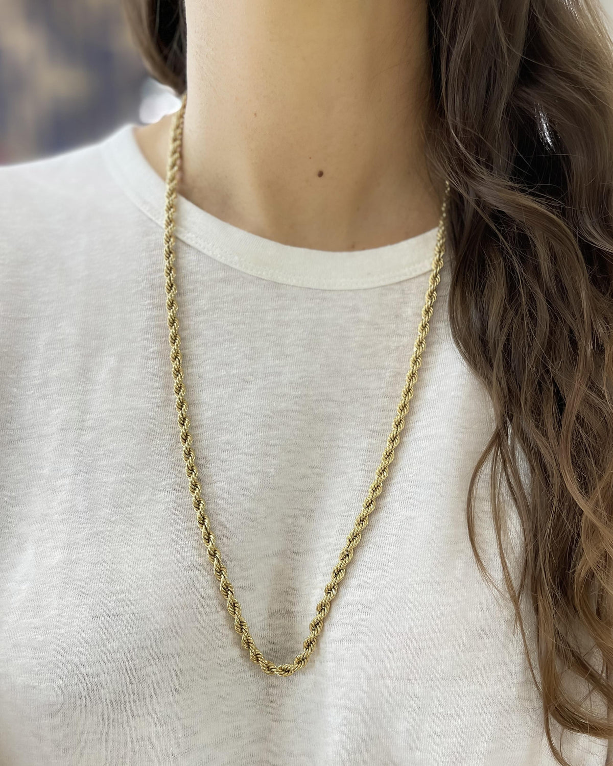 Vintage 'Twisted Rope' Gold Chain Necklace