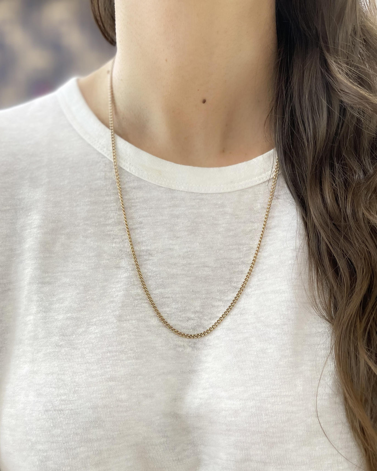 Vintage Curb Link Gold Chain Necklace