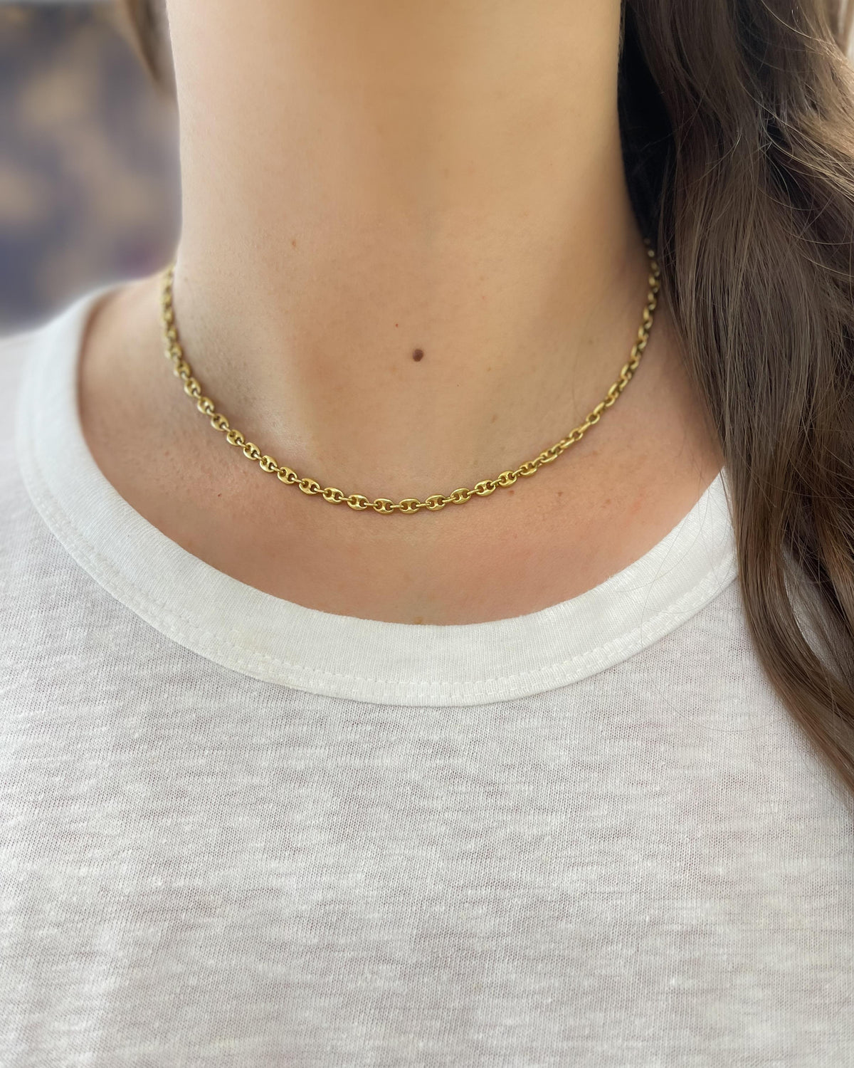 Vintage Mariner Link Gold Chain Necklace