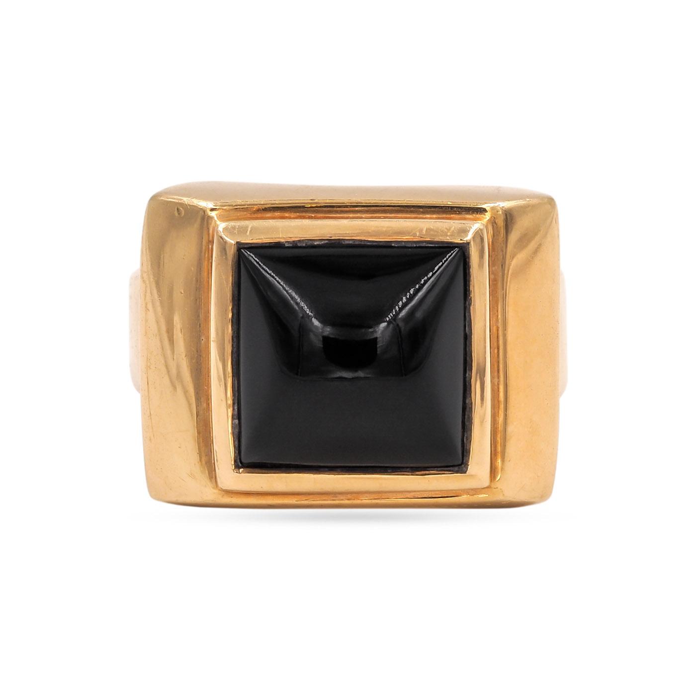 Vintage Pyramidal Onyx Ring