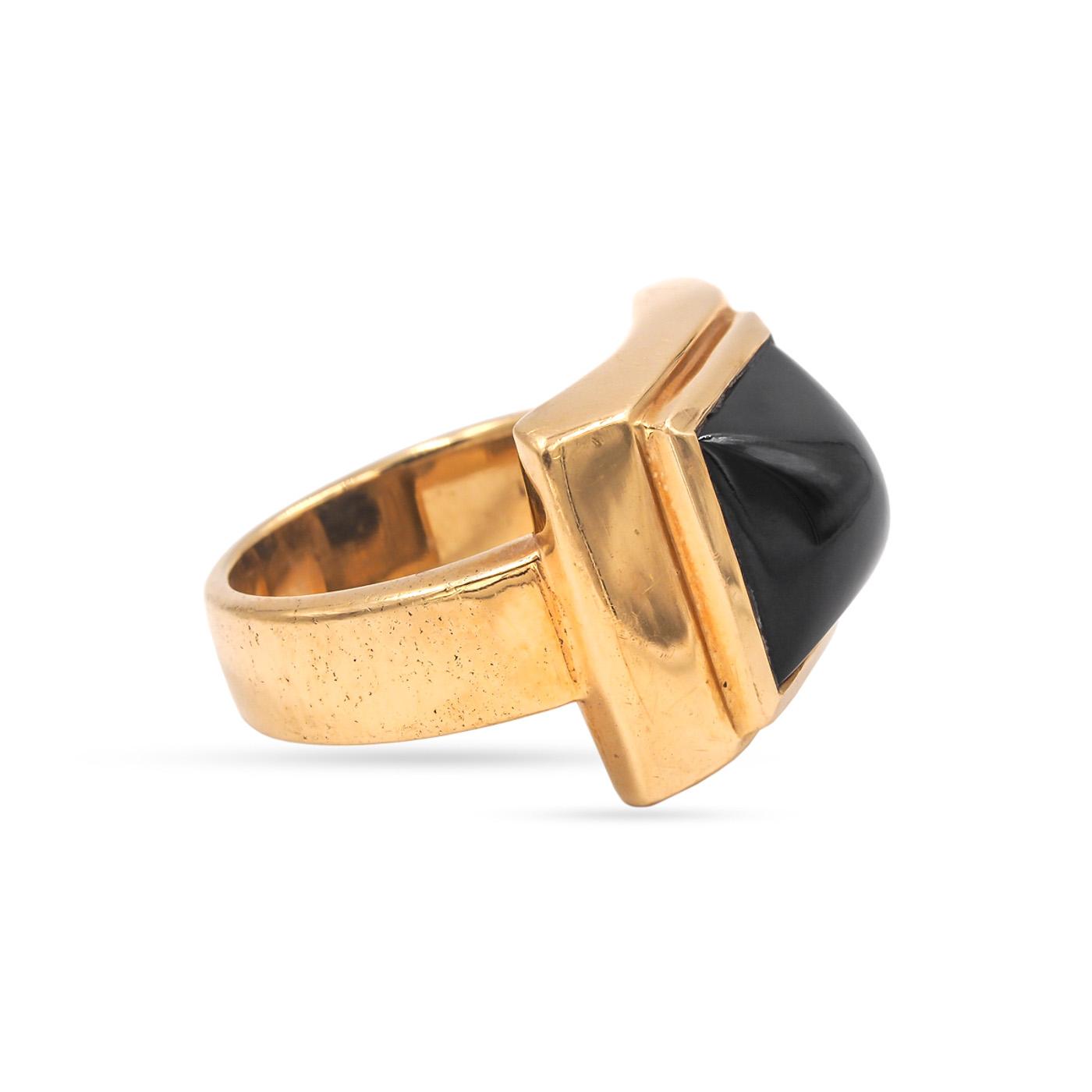 Vintage Pyramidal Onyx Ring
