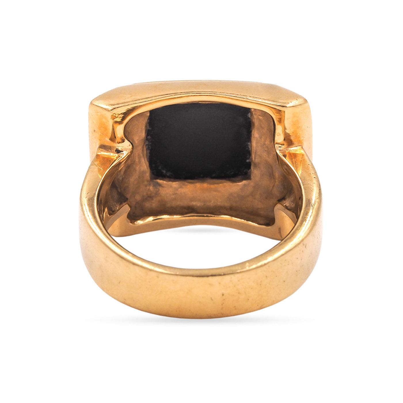 Vintage Pyramidal Onyx Ring