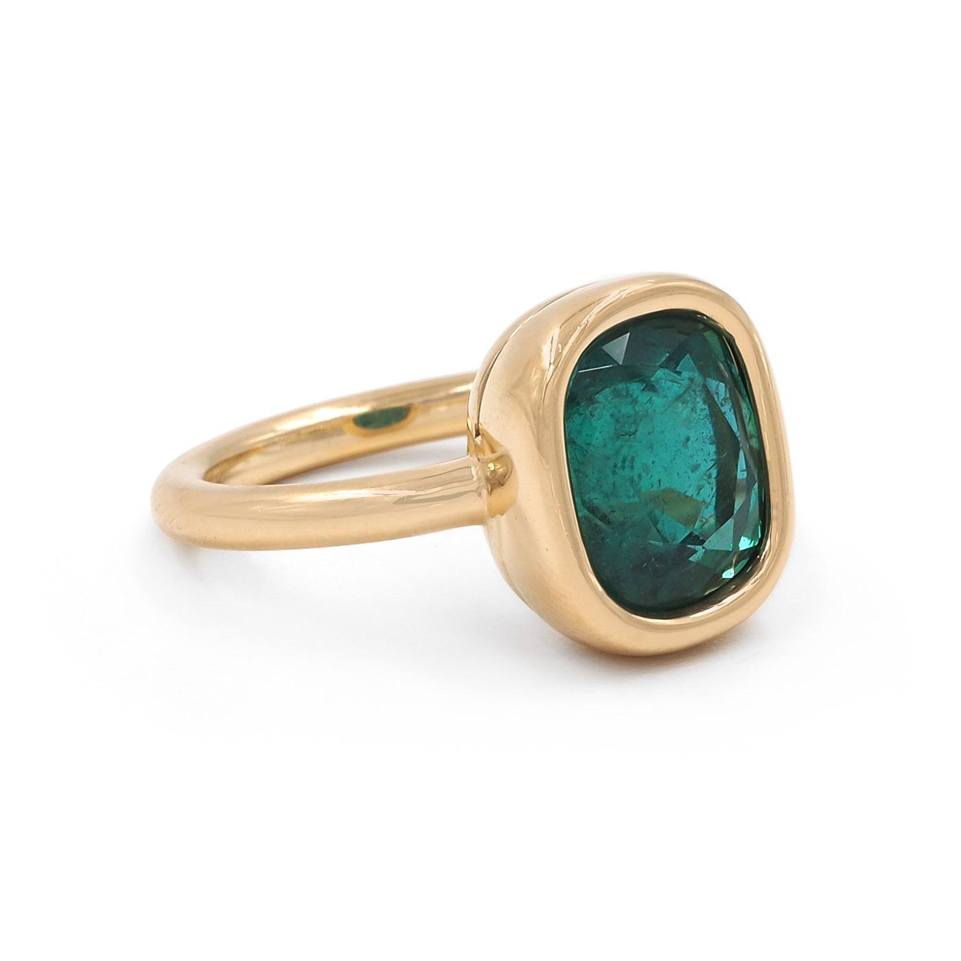 4.36 Ct. Cushion-Shaped Emerald Solitaire Ring from Bespoke by Platt