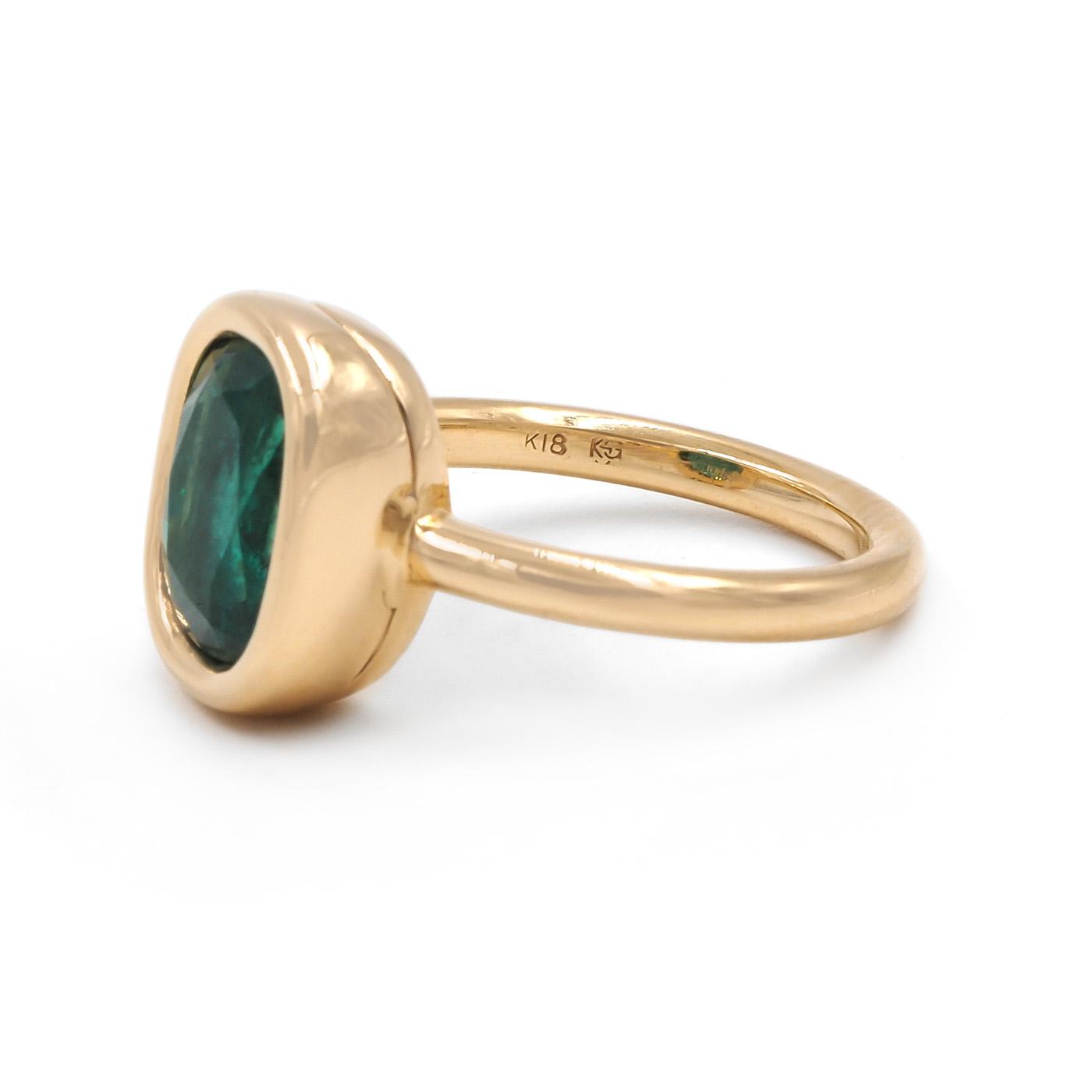 4.36 Ct. Cushion-Shaped Emerald Solitaire Ring from Bespoke by Platt