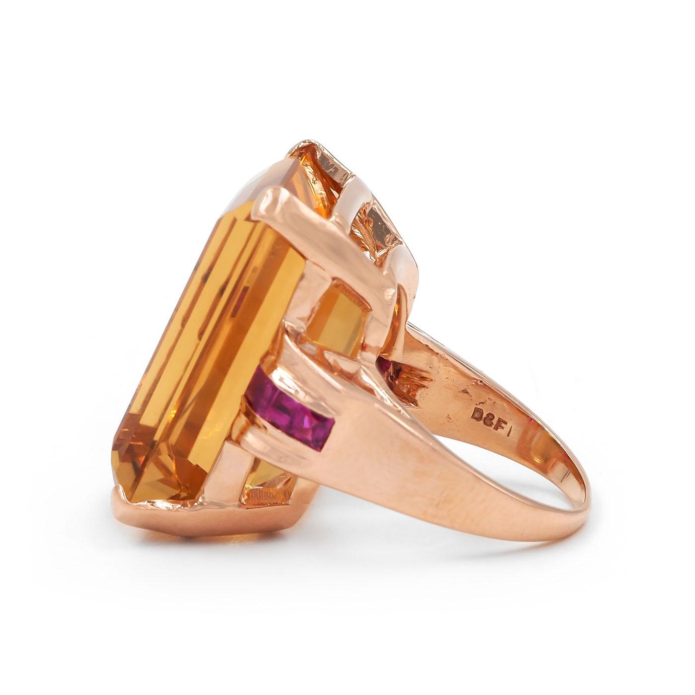 Retro 30 Ct. Citrine & Ruby Dinner Ring by Saks 5th Ave.