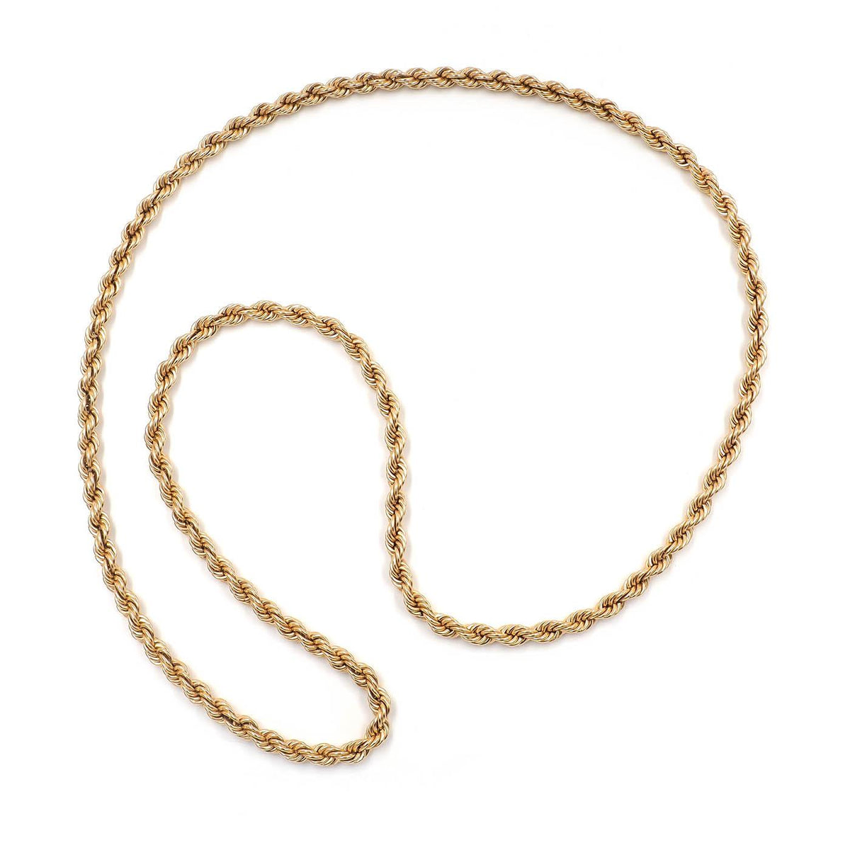 Vintage 'Twisted Rope' Gold Chain Necklace