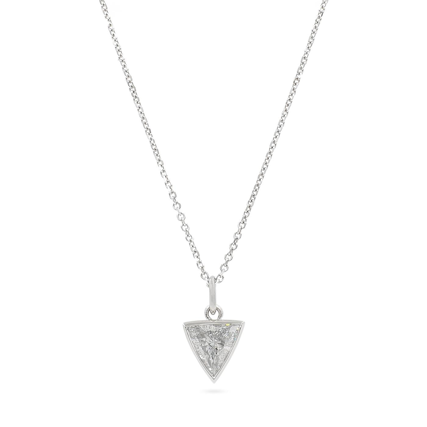1.01 Ct. Trillion Cut Diamond Pendant Necklace from Bespoke by Platt