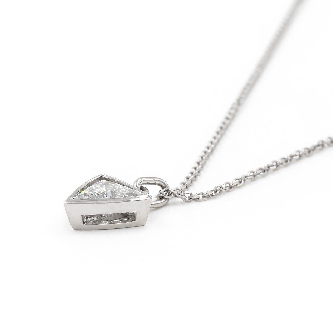 1.01 Ct. Trillion Cut Diamond Pendant Necklace from Bespoke by Platt
