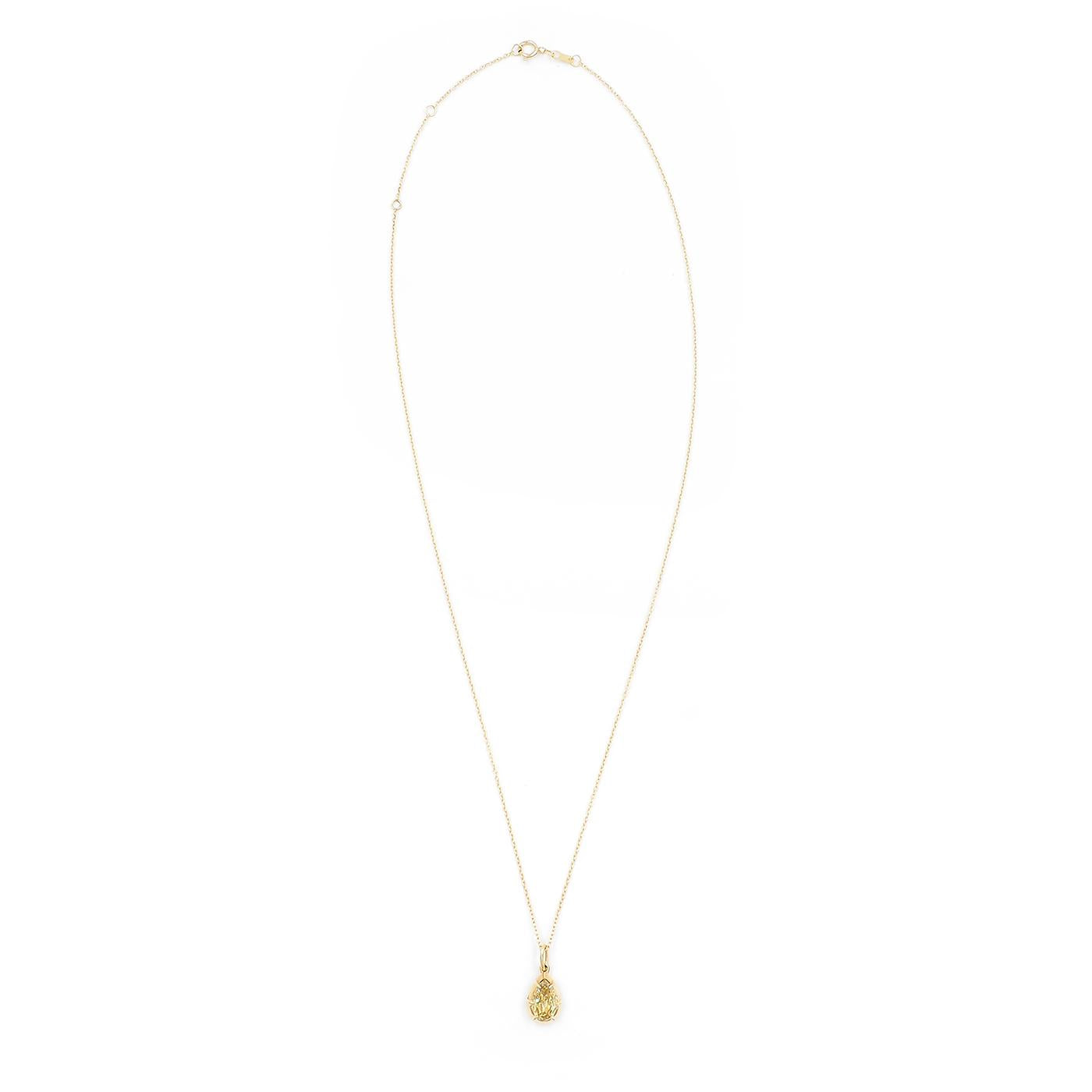 1.48 Ct. Pear-Shaped Step Cut Fancy Yellow Diamond Pendant Necklace from Bespo