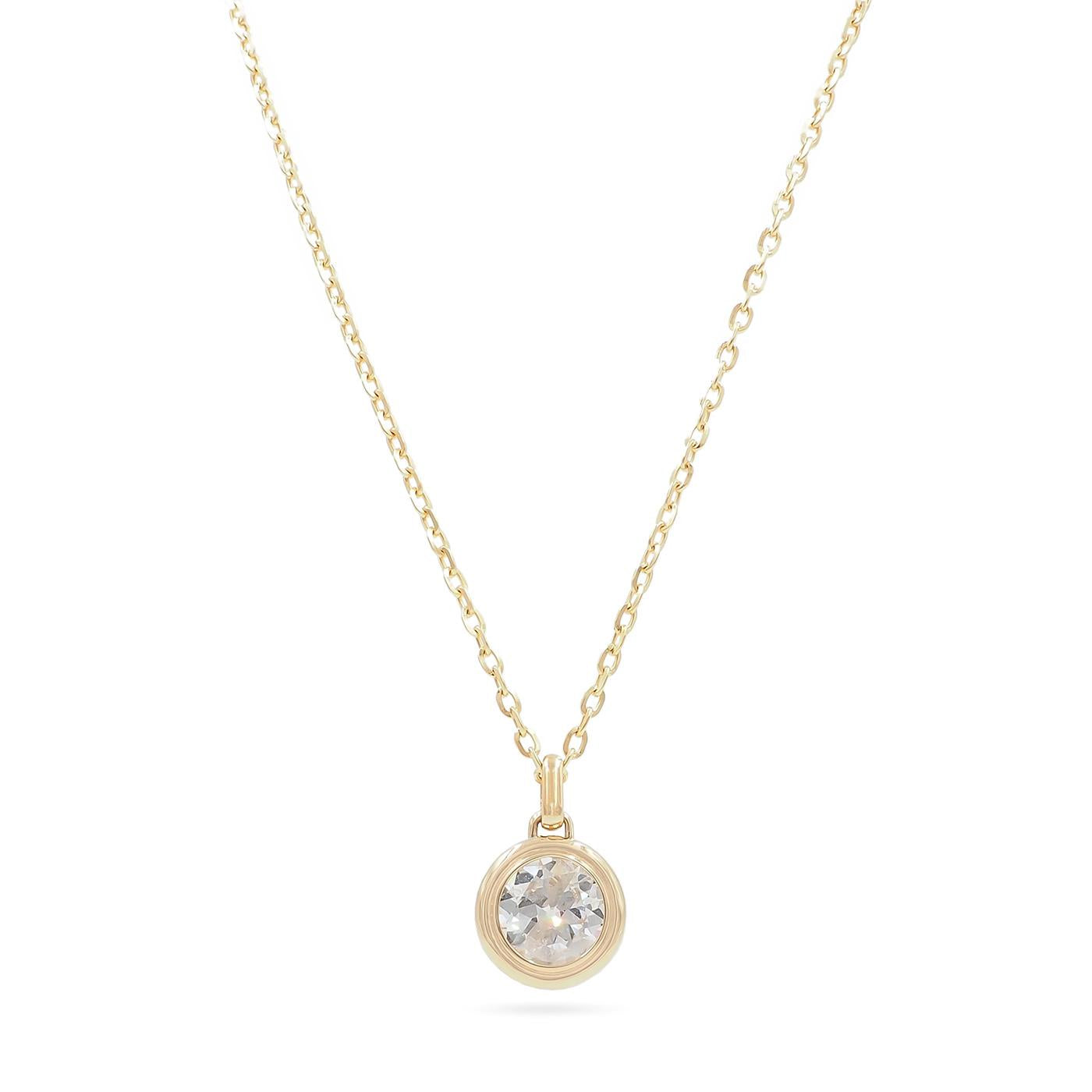 Transitional Cut Diamond Double-Bezel Pendant Necklace from Bespoke by Platt