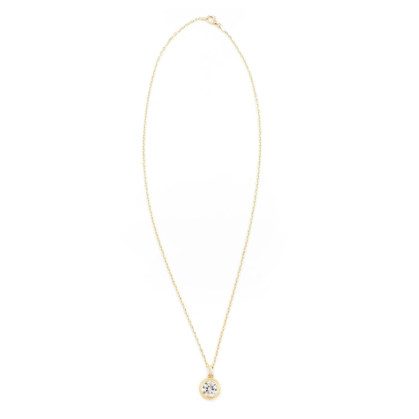 Transitional Cut Diamond Double-Bezel Pendant Necklace from Bespoke by Platt
