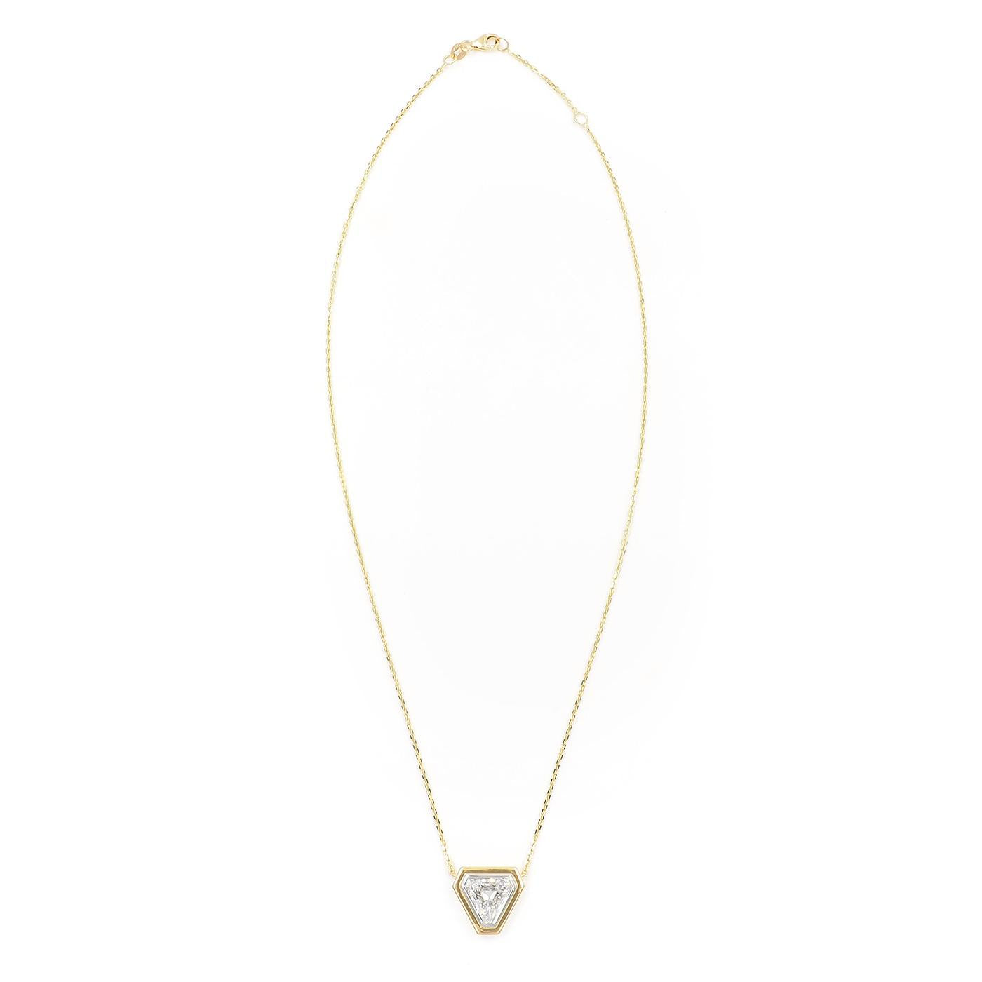 3.23 Ct. Triangular Step Cut Diamond Pendant Necklace from Bespoke by Platt