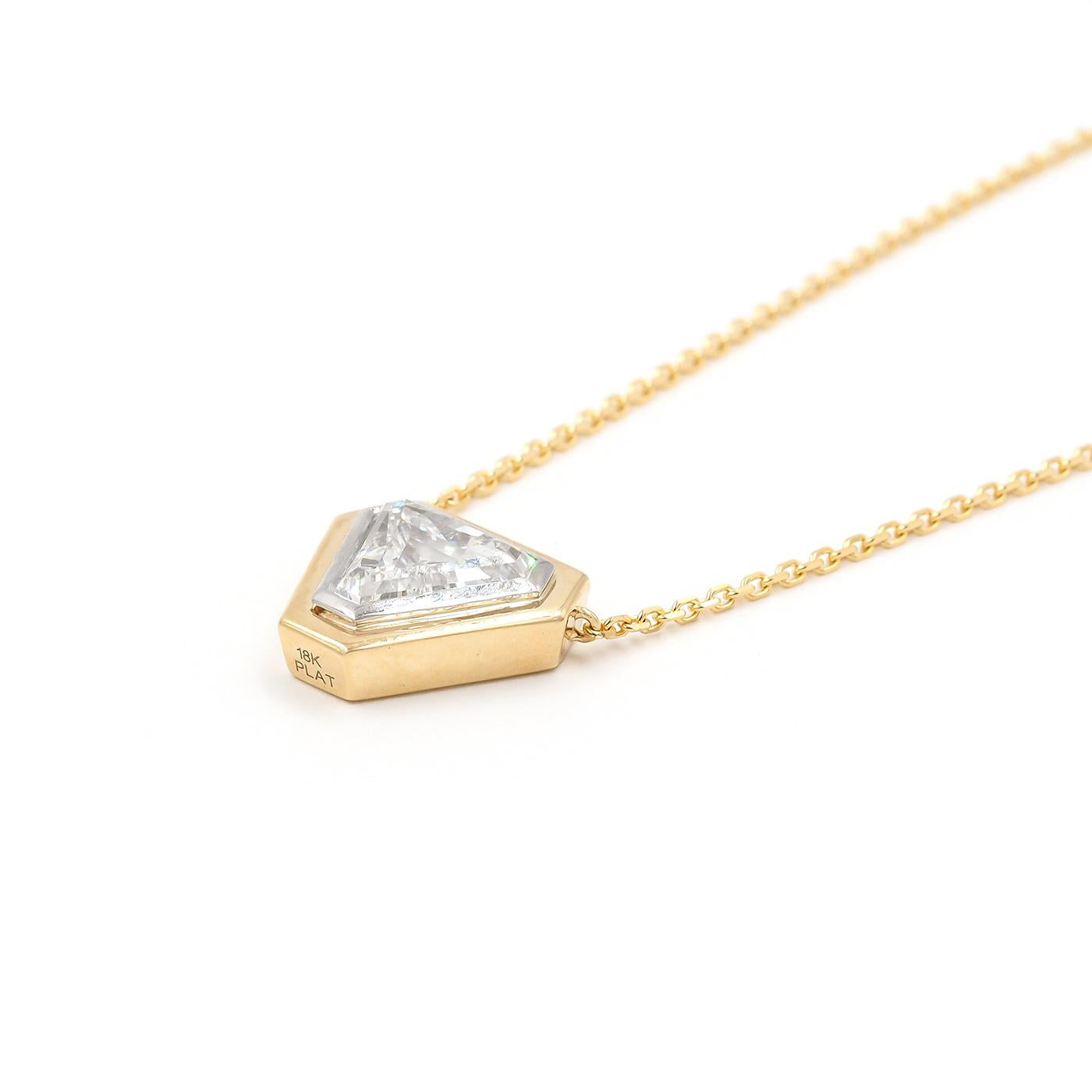 3.23 Ct. Triangular Step Cut Diamond Pendant Necklace from Bespoke by Platt