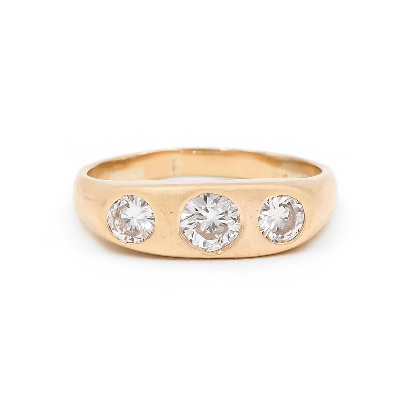 Vintage 3-Stone Diamond Gypsy Ring