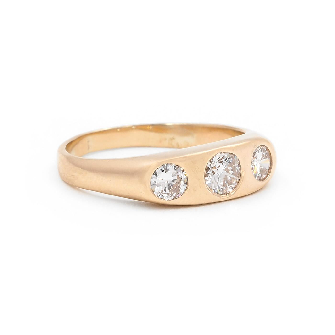 Vintage 3-Stone Diamond Gypsy Ring