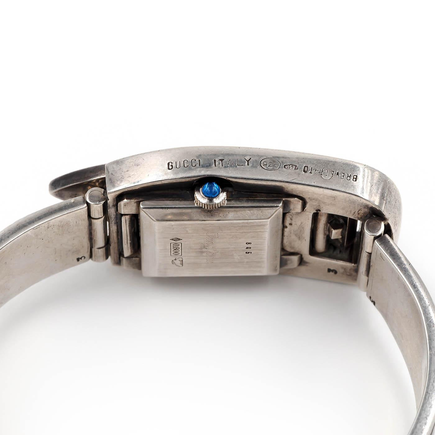 Italian Vintage Wood Buckle Watch Bracelet by Gucci