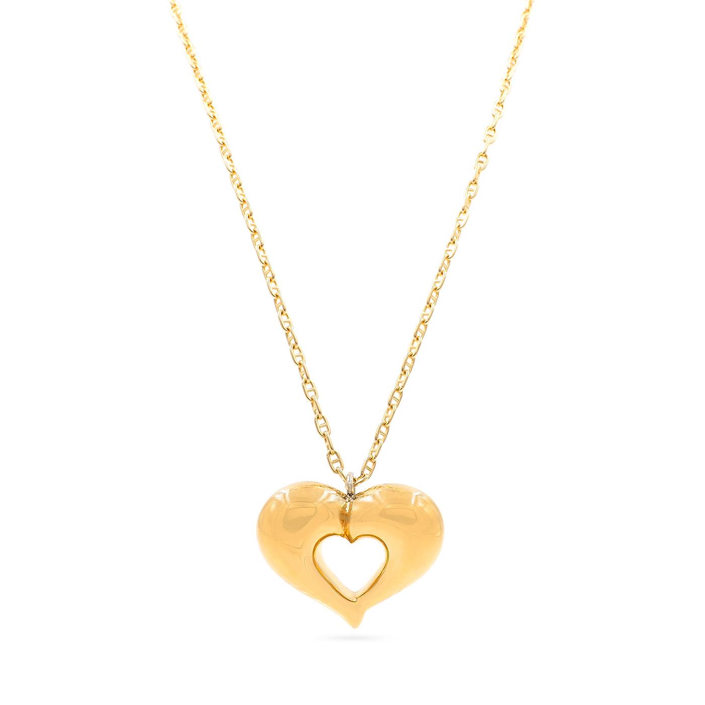 Vintage Puffy Heart Pendant Necklace by Van Cleef & Arpels
