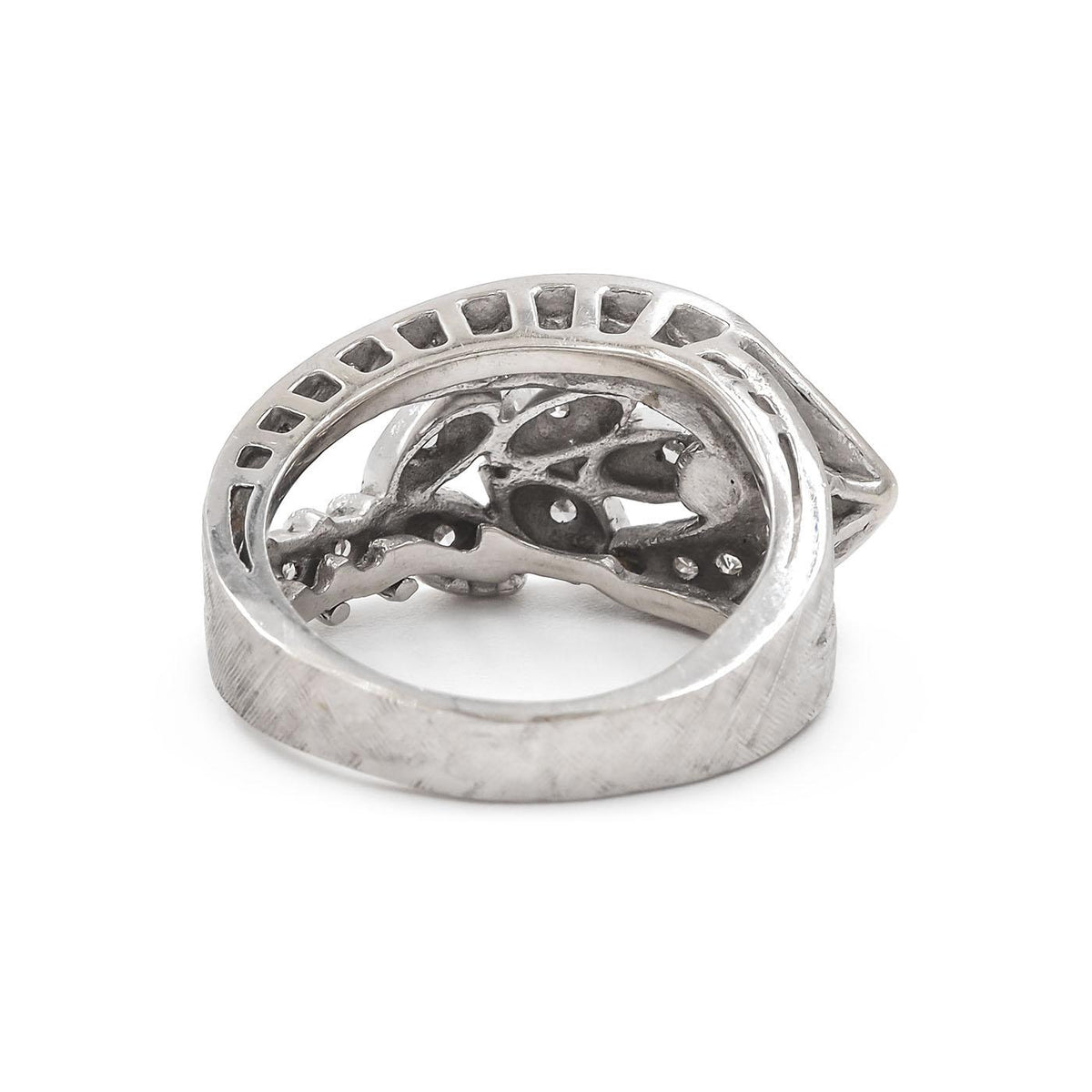 Mid-Century 0.40 Ctw. Single Cut Diamond 'Leaf' Ring