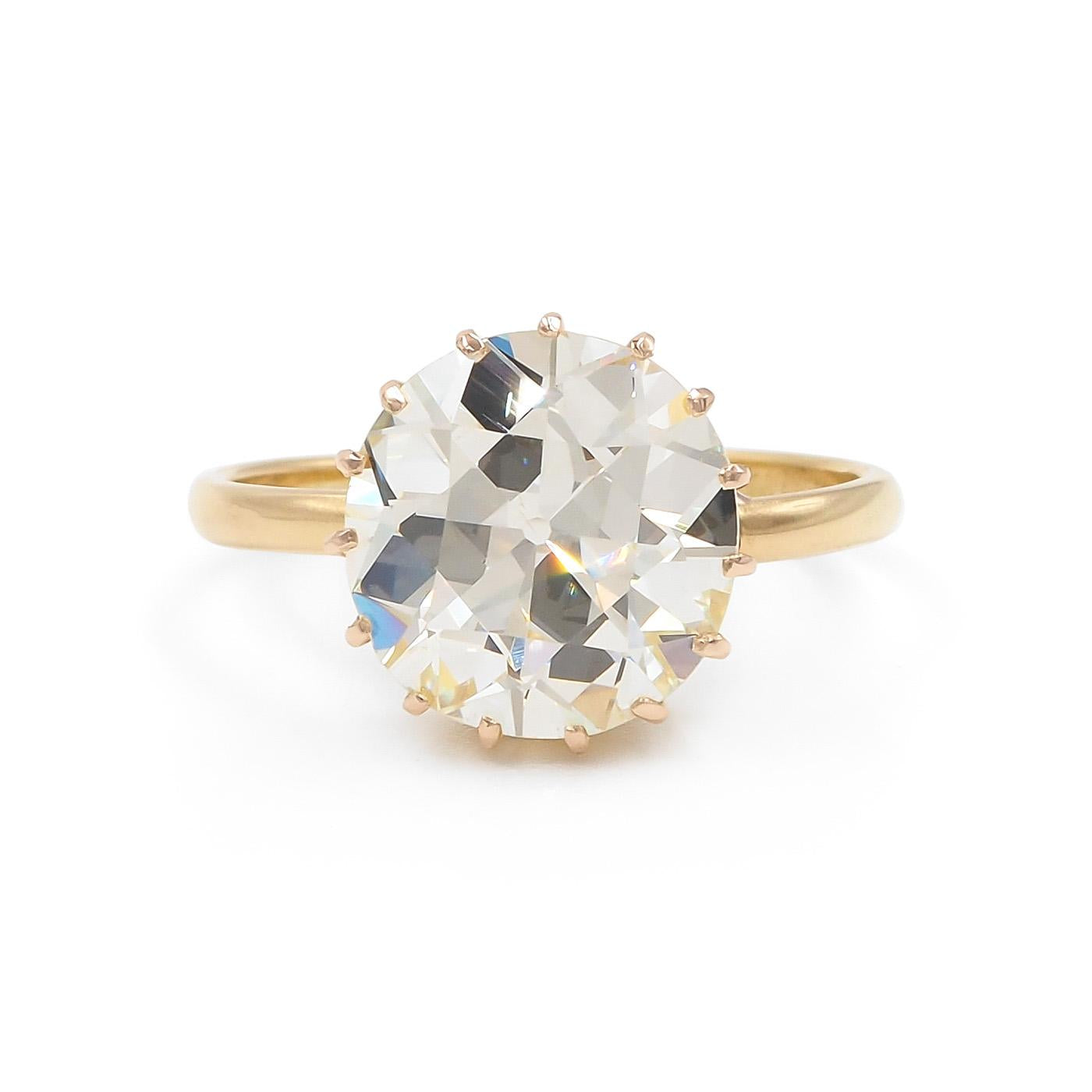 Edwardian 3.99 Ct. Old European Cut Diamond Solitaire Engagement Ring