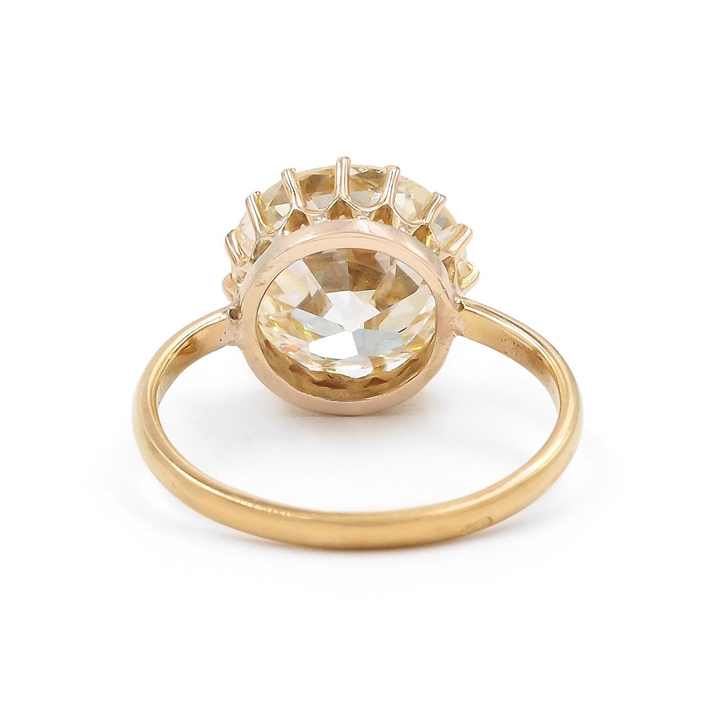 Edwardian 3.99 Ct. Old European Cut Diamond Solitaire Engagement Ring