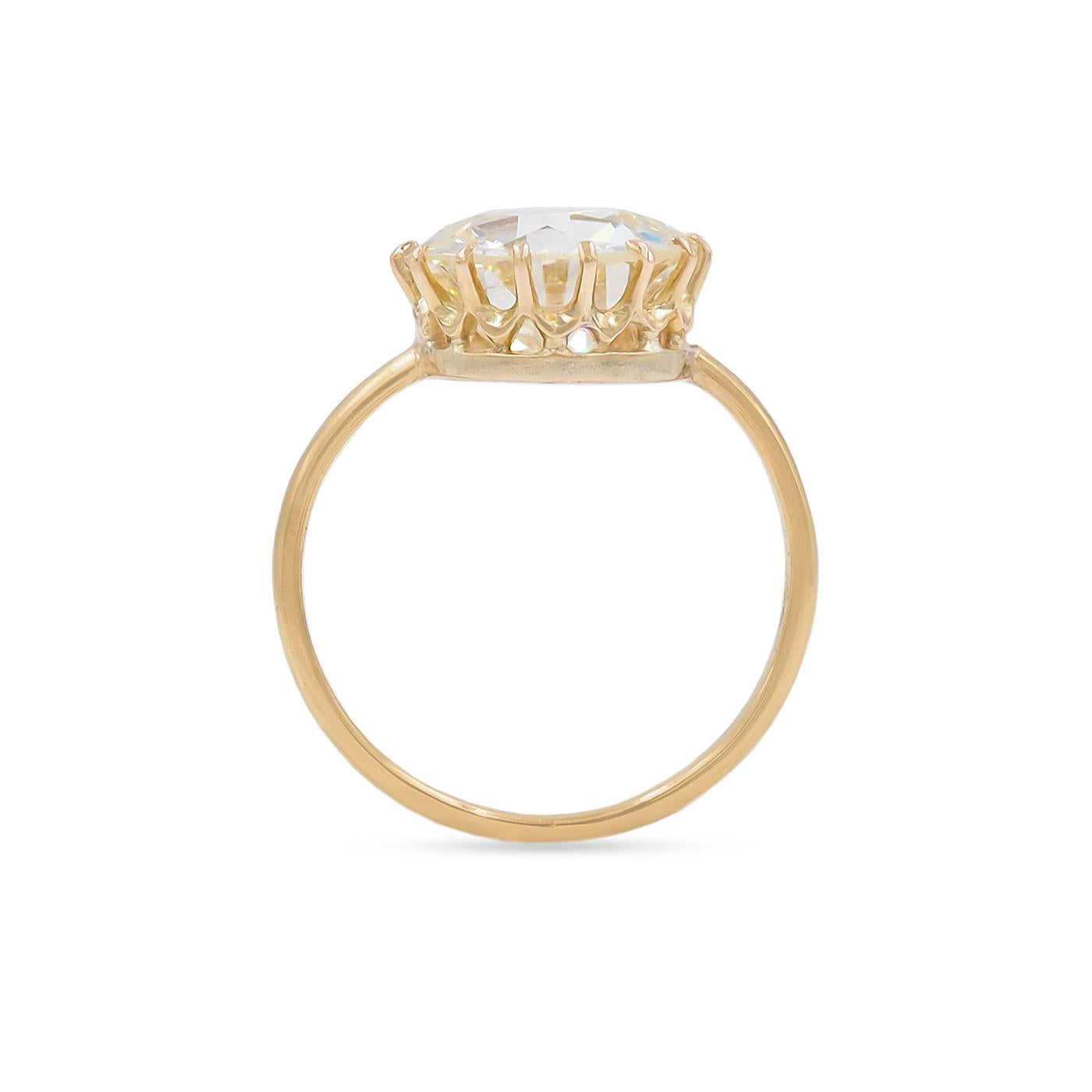 Edwardian 3.99 Ct. Old European Cut Diamond Solitaire Engagement Ring